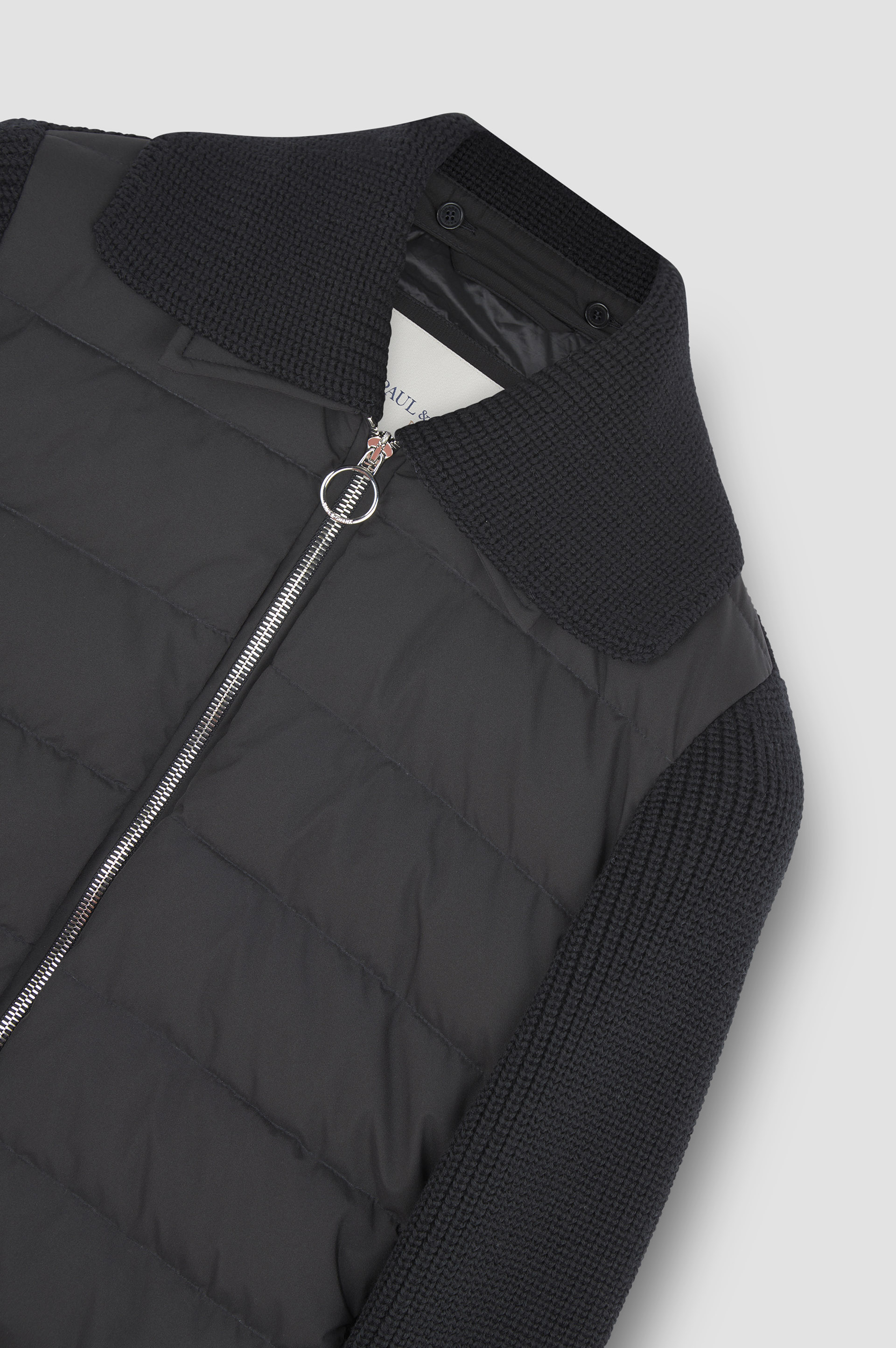 Hybrid zip-up blouson in wool and Typhoon® Platinum image number 6 Hybrid zip-up blouson in wool and Typhoon® Platinum image number 6