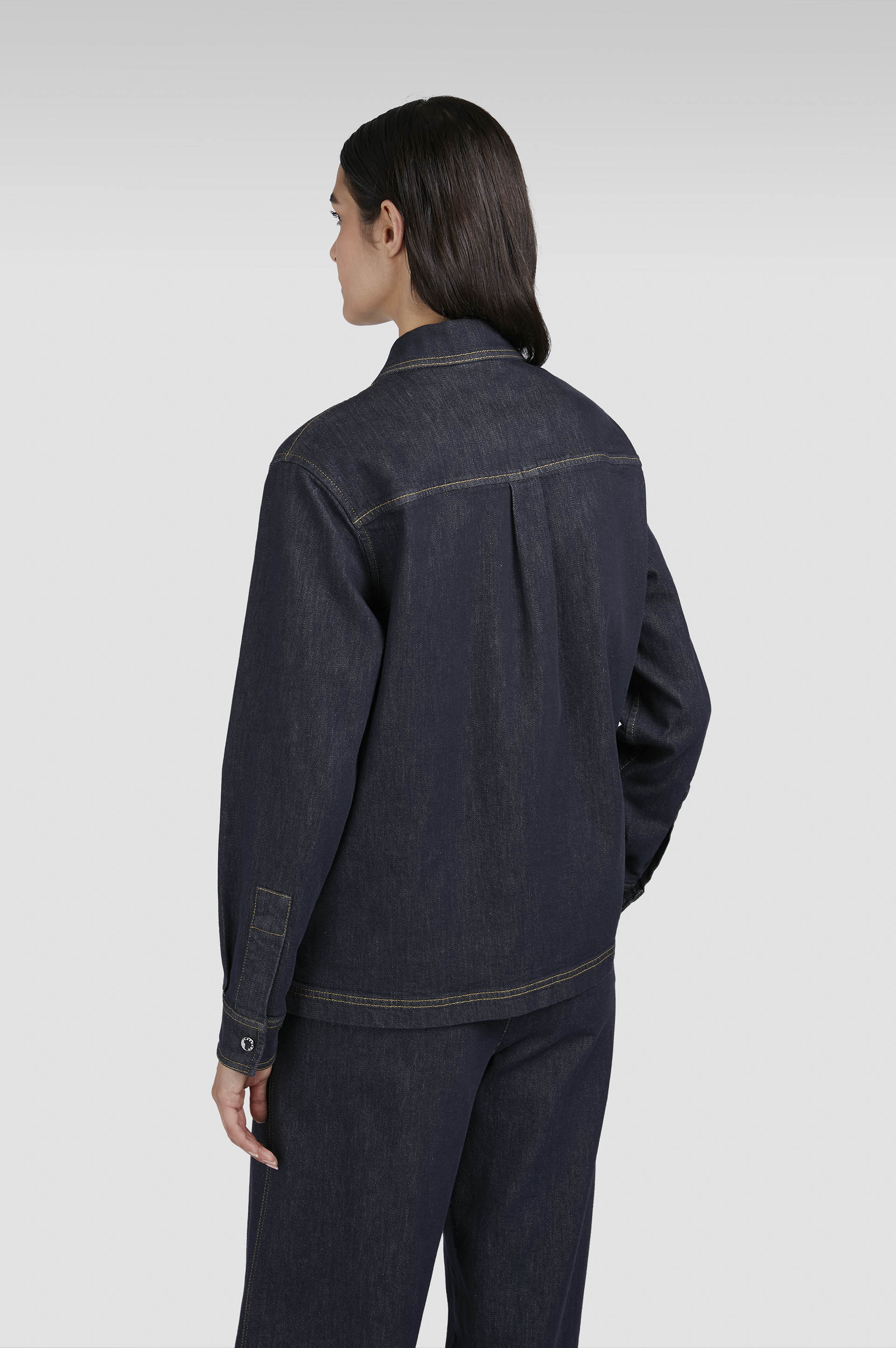 Stretch-Overshirt aus Baumwolle im Denim-Look image number 3 Stretch-Overshirt aus Baumwolle im Denim-Look image number 3
