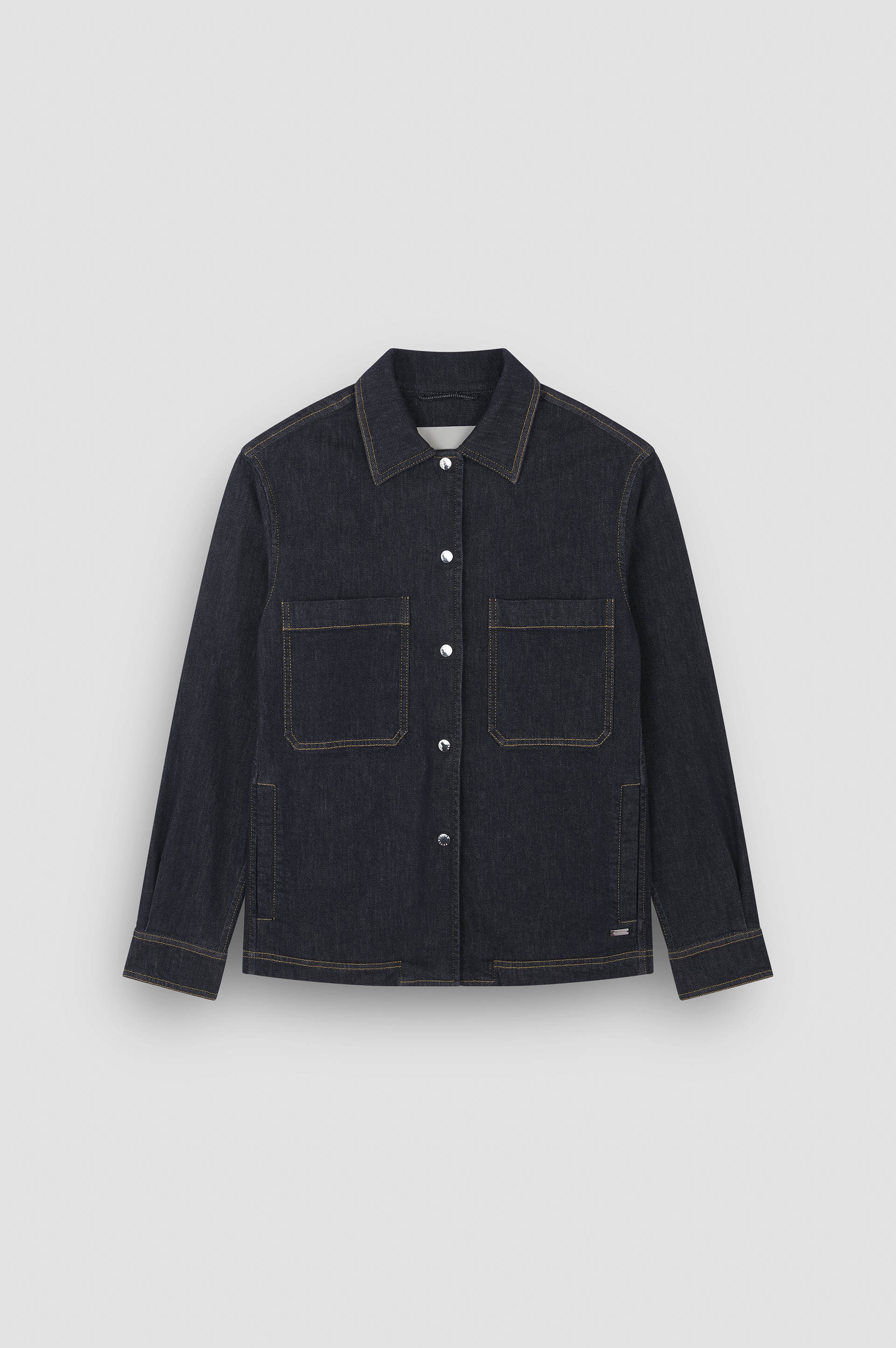 Stretch-Overshirt aus Baumwolle im Denim-Look image number 1 Stretch-Overshirt aus Baumwolle im Denim-Look image number 1