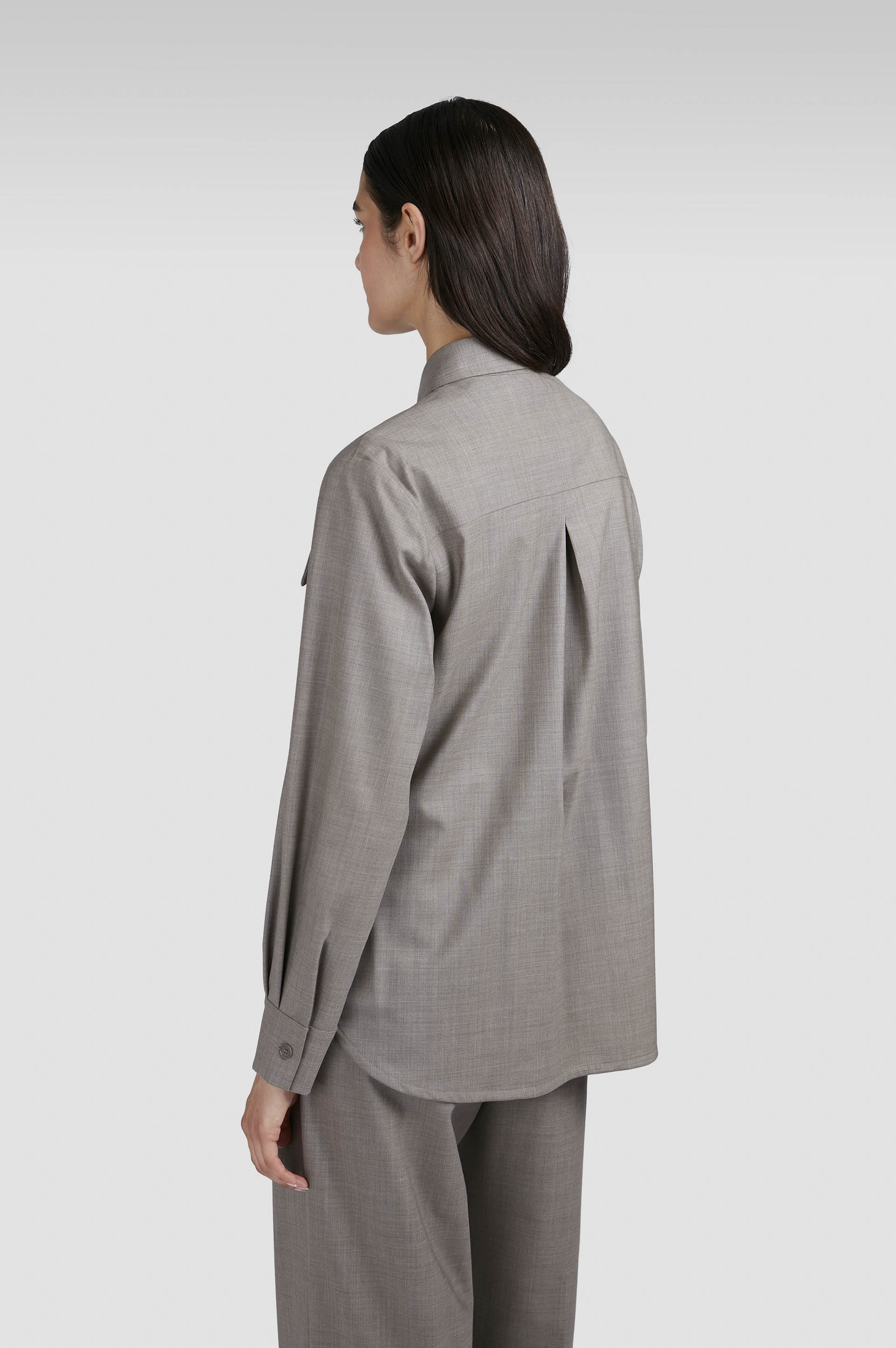 Chemise overshirt en laine stretch image number 3