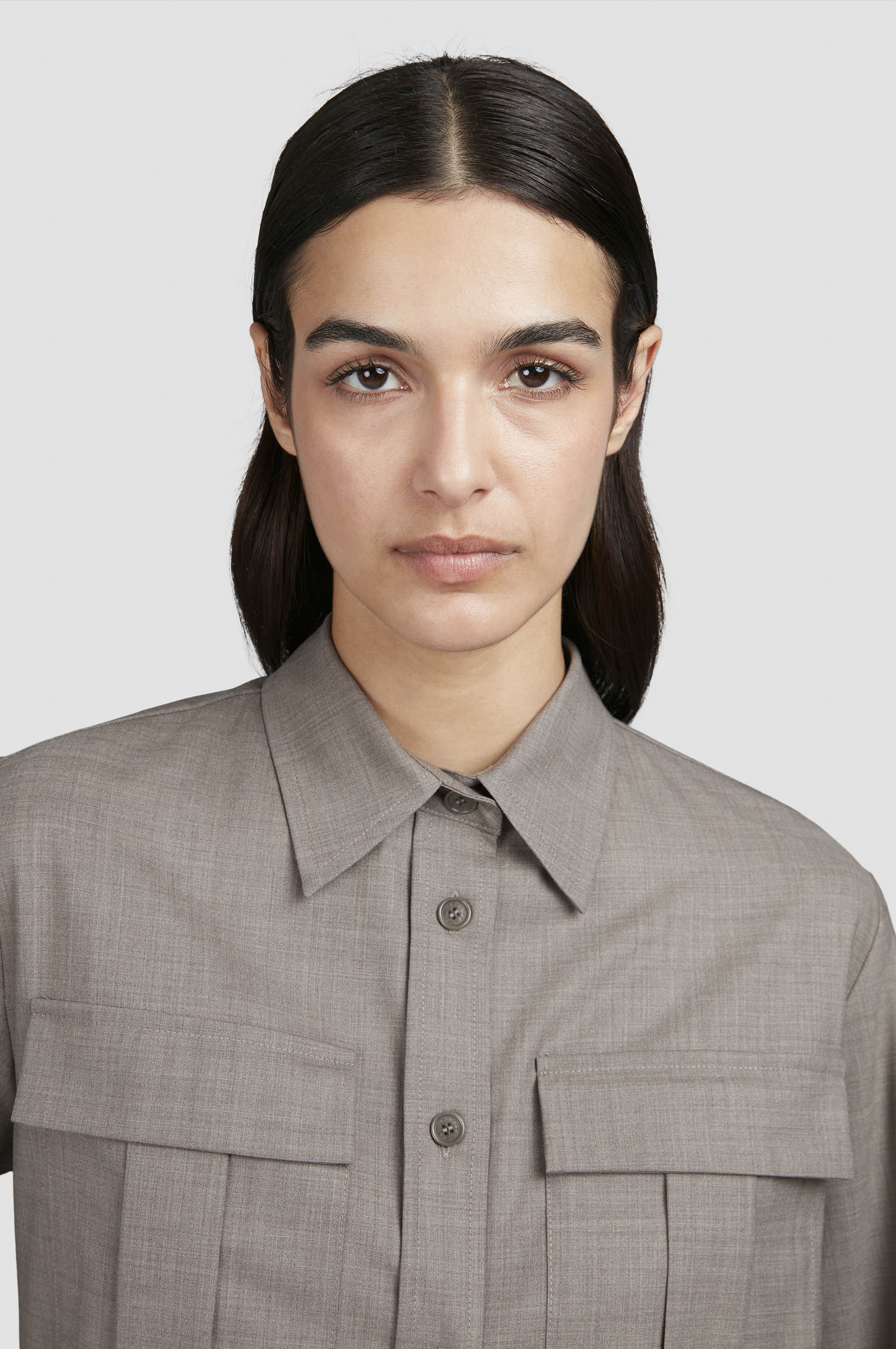 Chemise overshirt en laine stretch image number 4
