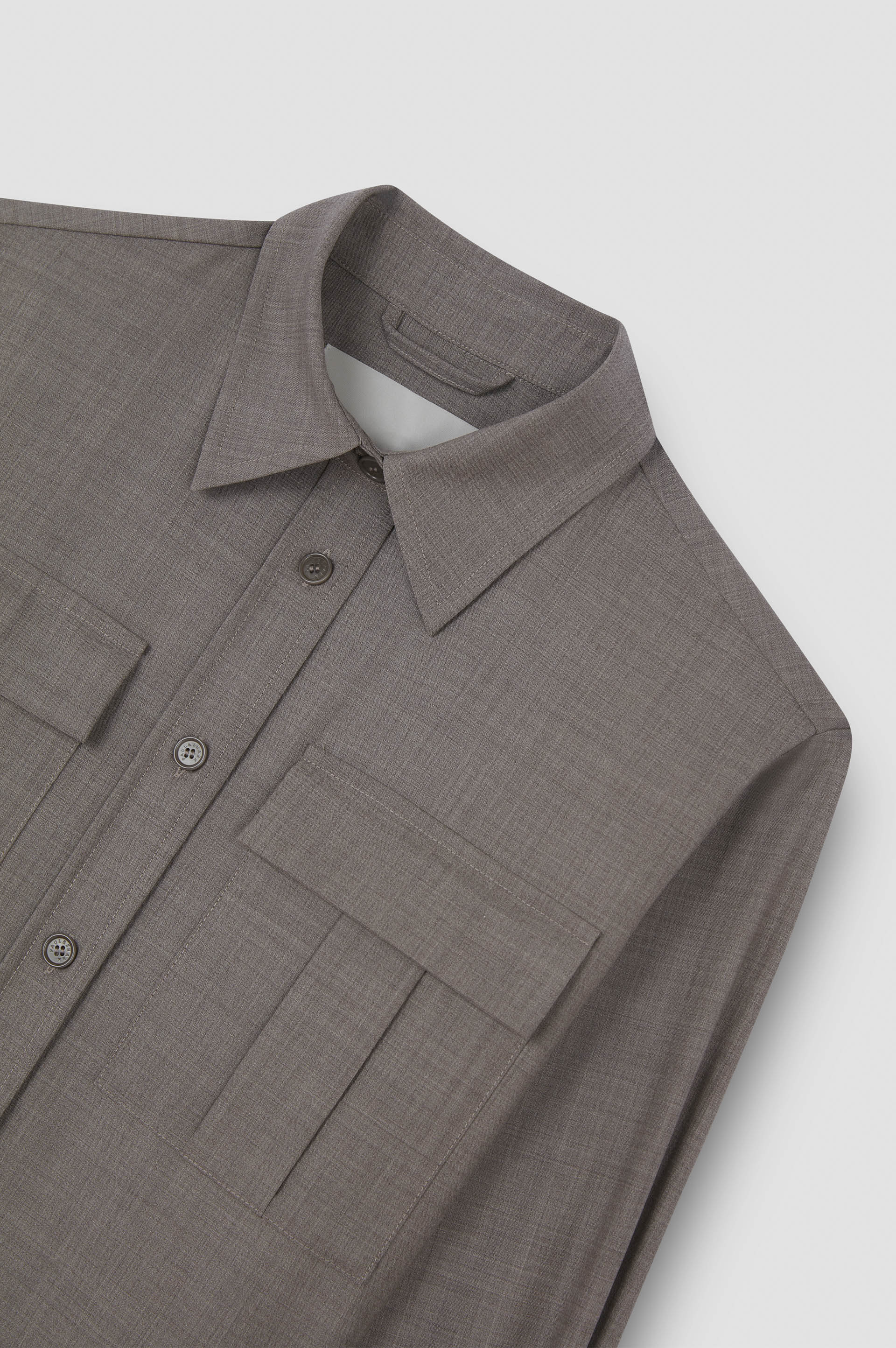 Chemise overshirt en laine stretch image number 5