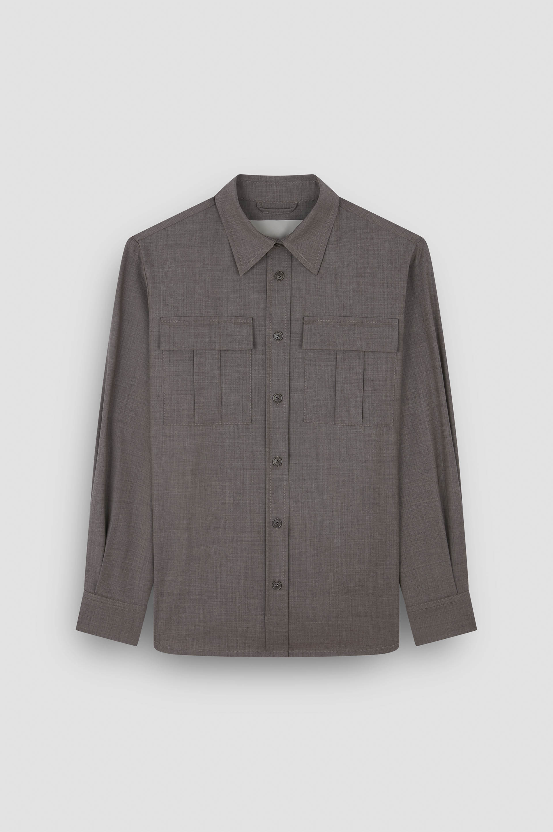 Chemise overshirt en laine stretch image number 1