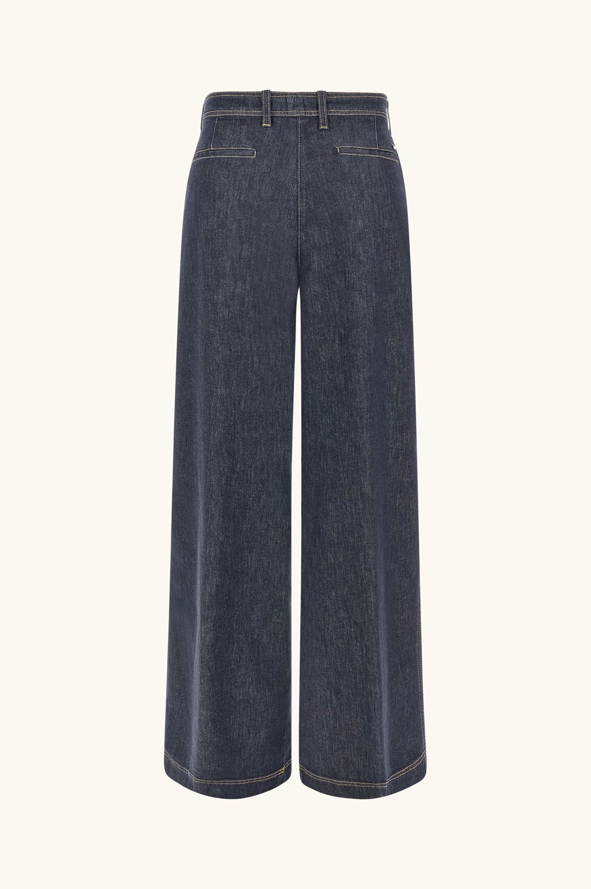 Stretch cotton trousers with denim effect image number 6