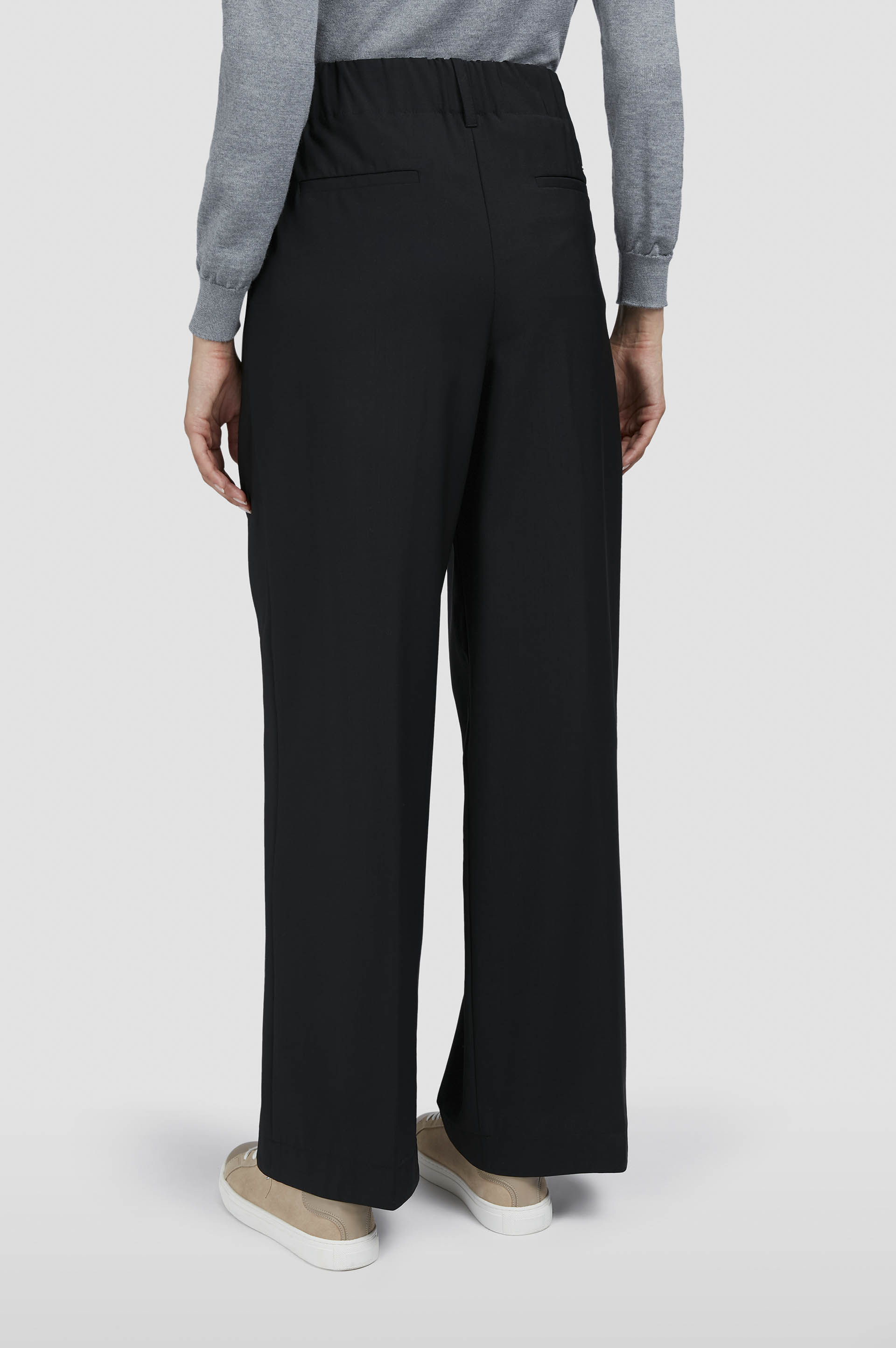 Pantalone wide leg in lana stretch image number 3 Pantalone wide leg in lana stretch image number 3