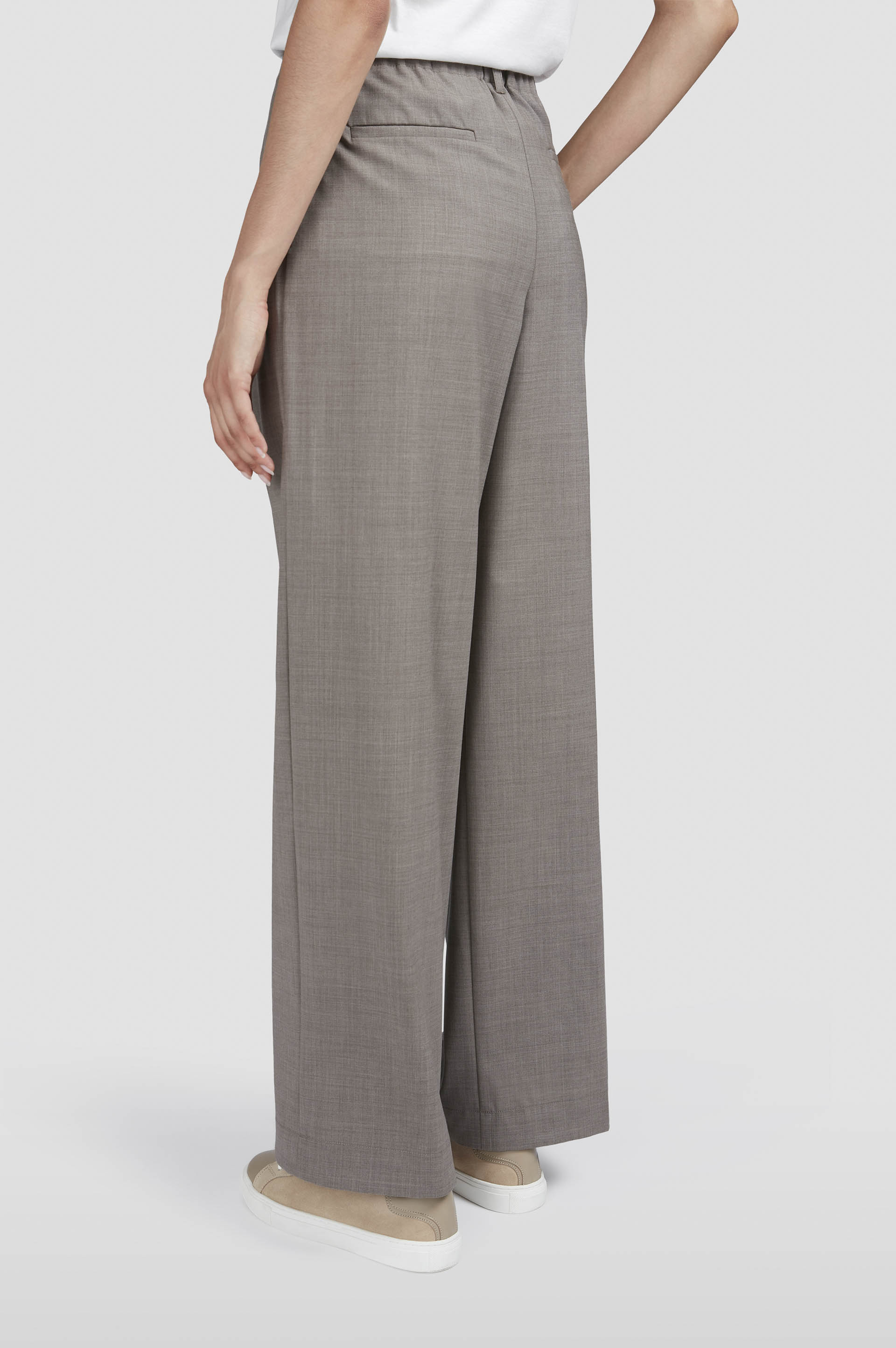 Pantalone wide leg in lana stretch image number 3 Pantalone wide leg in lana stretch image number 3