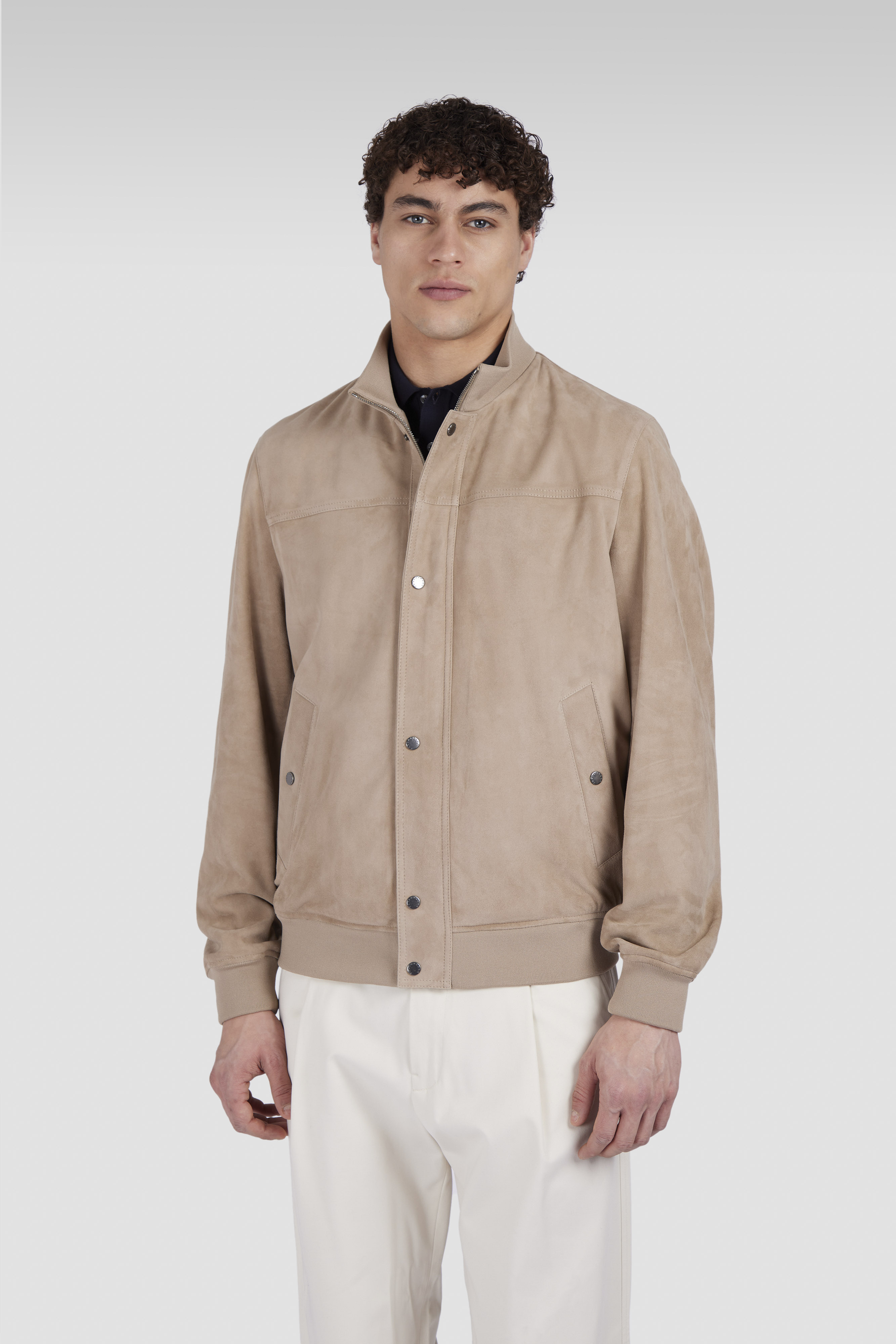 Bomber en daim Aqualeather image number 0 Bomber en daim Aqualeather image number 0