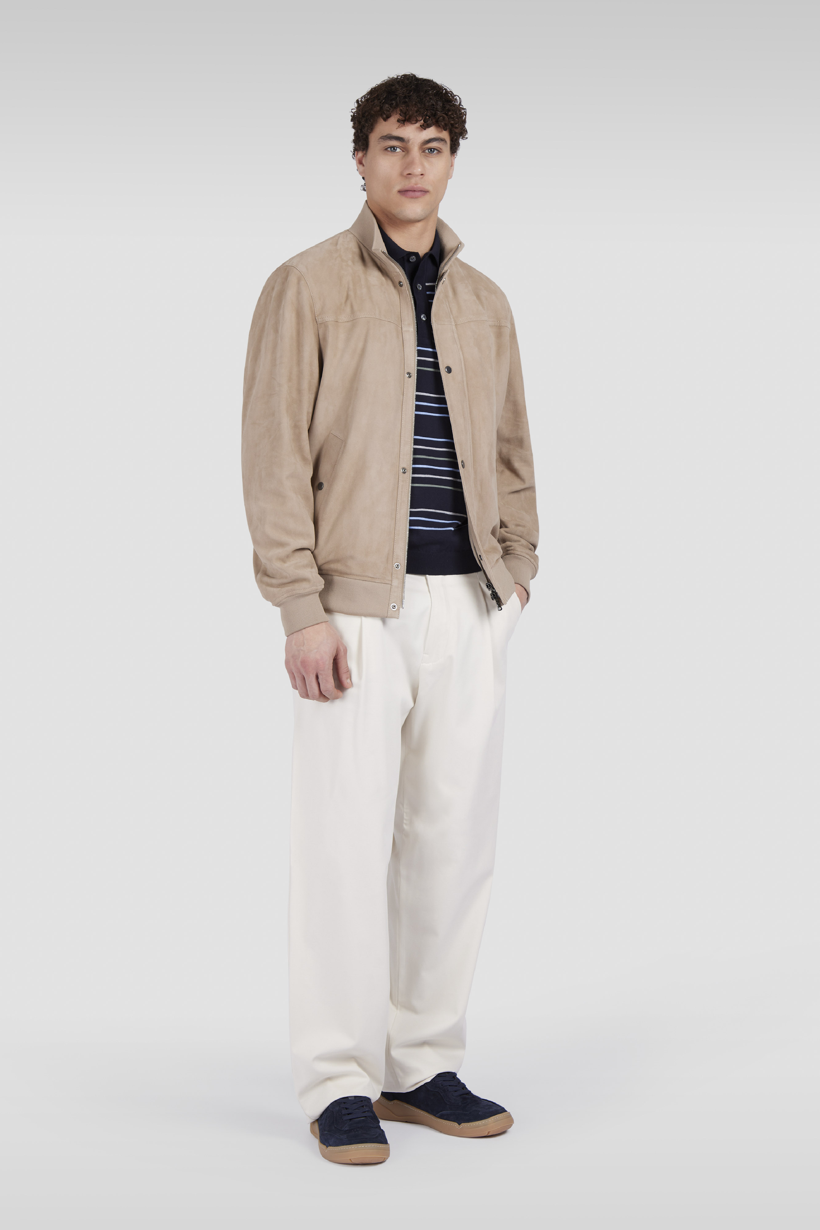 Bomber en daim Aqualeather image number 2 Bomber en daim Aqualeather image number 2