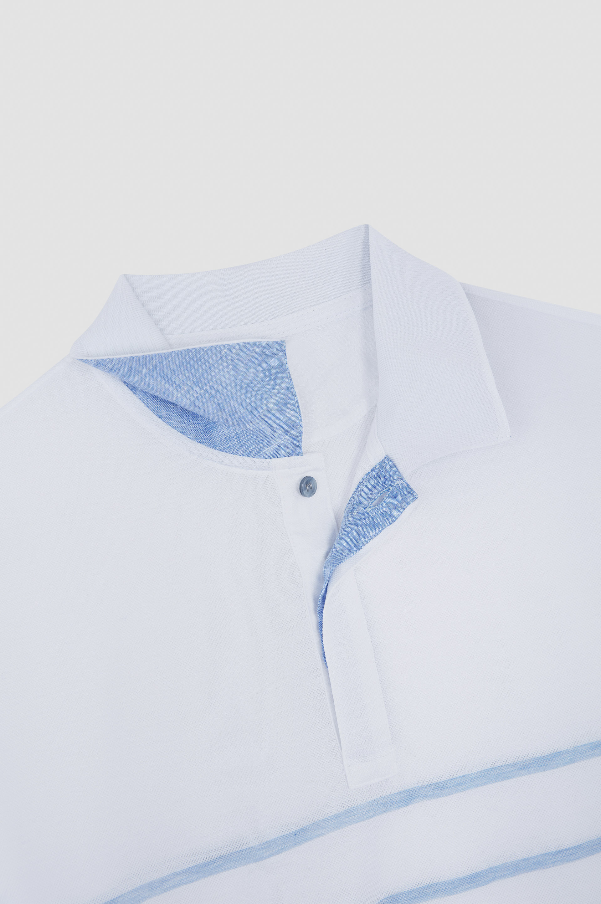Cotton piqu&eacute; polo shirt with striped pattern image number 5