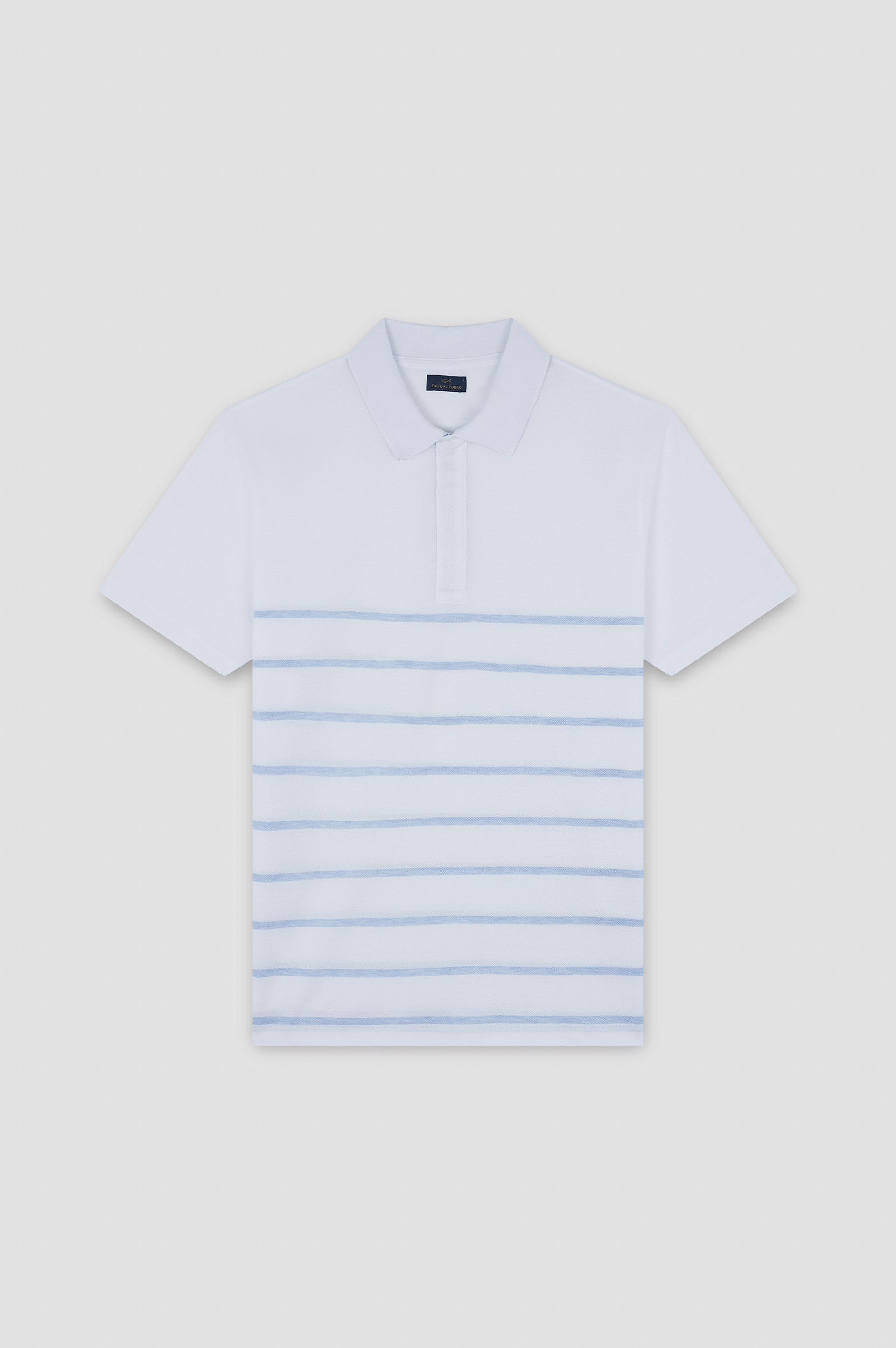 Cotton piqu&eacute; polo shirt with striped pattern image number 1