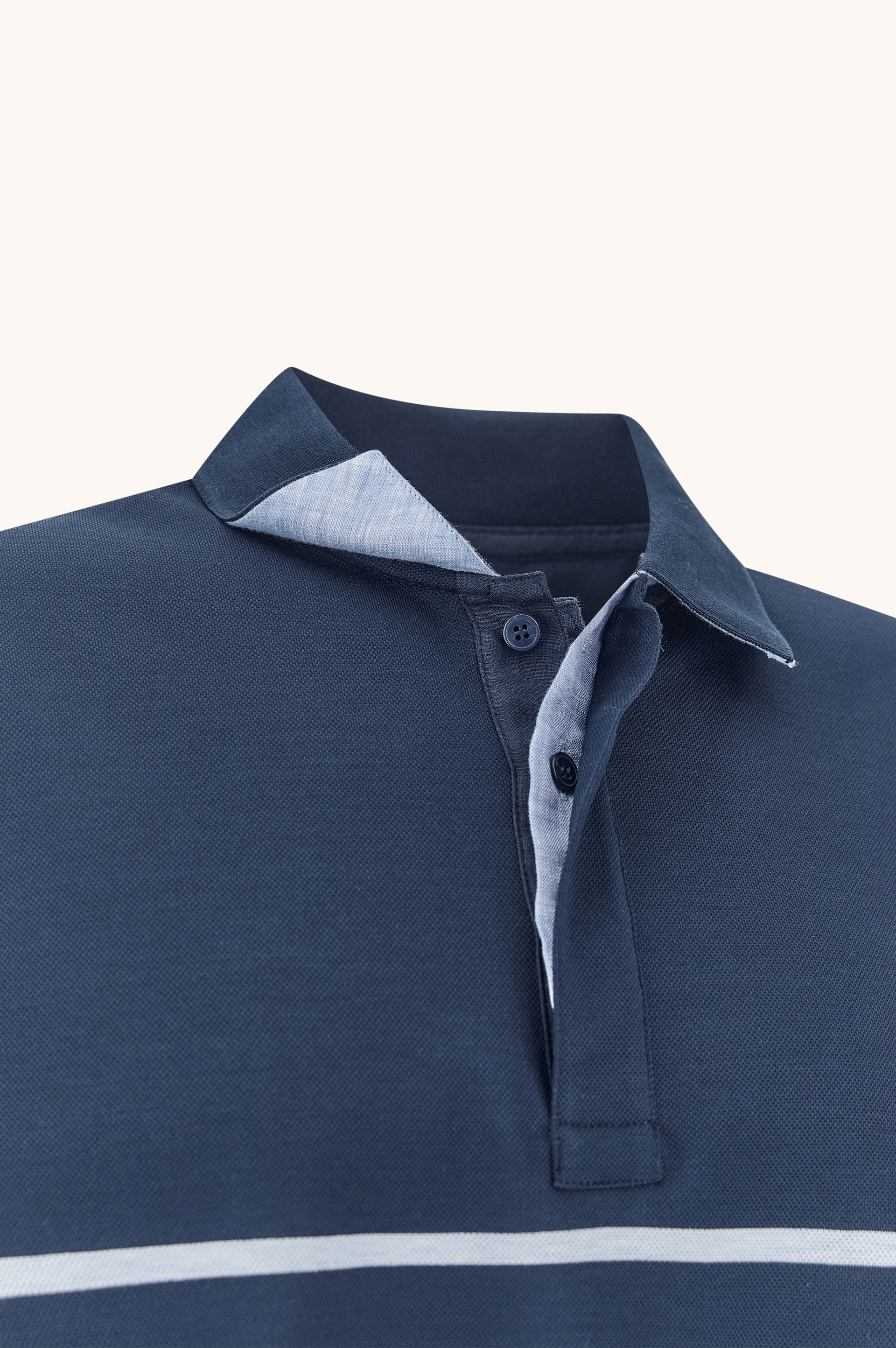Cotton piqu&eacute; polo shirt with striped pattern image number 1
