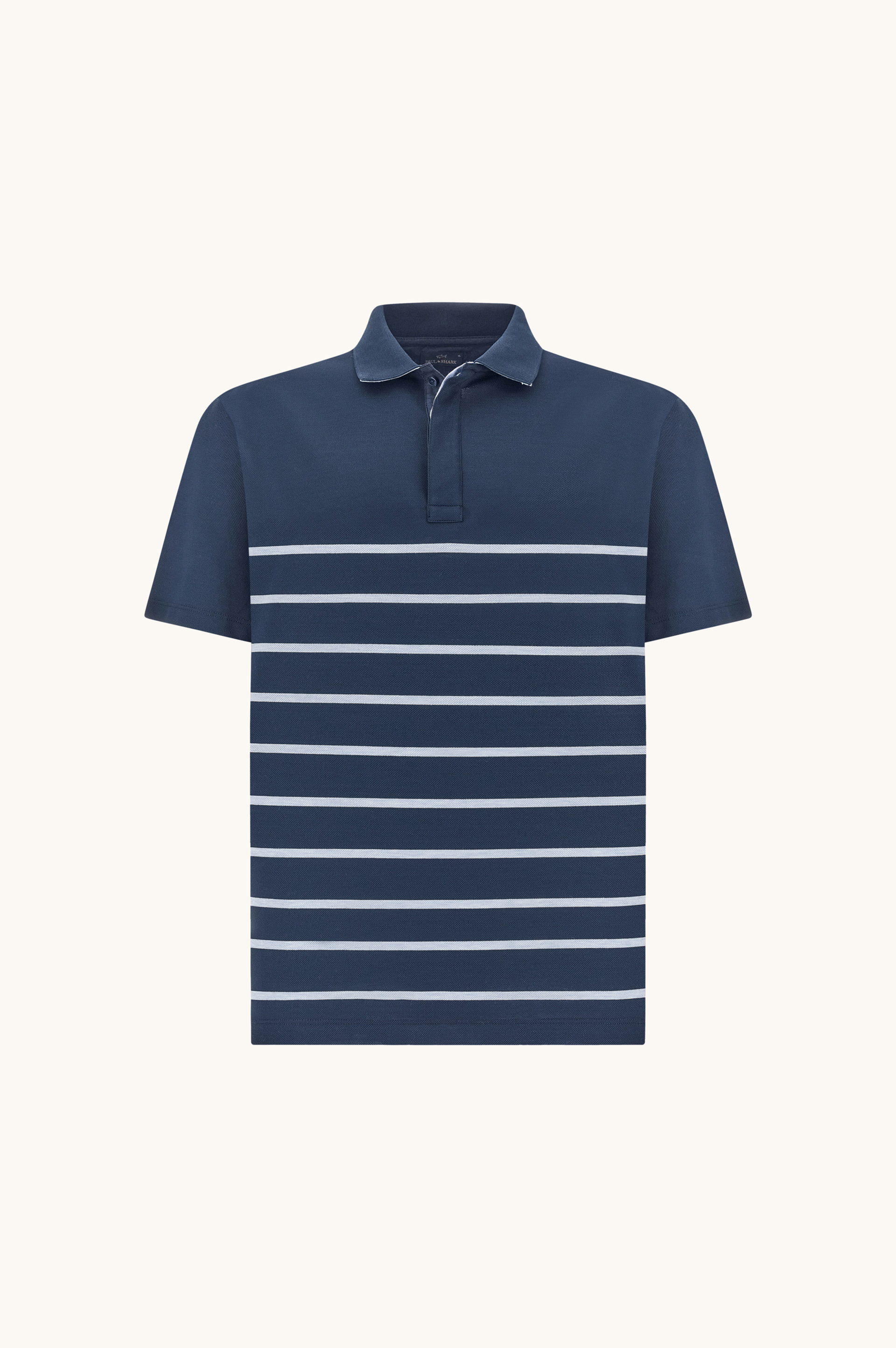 Cotton piqu&eacute; polo shirt with striped pattern image number 0