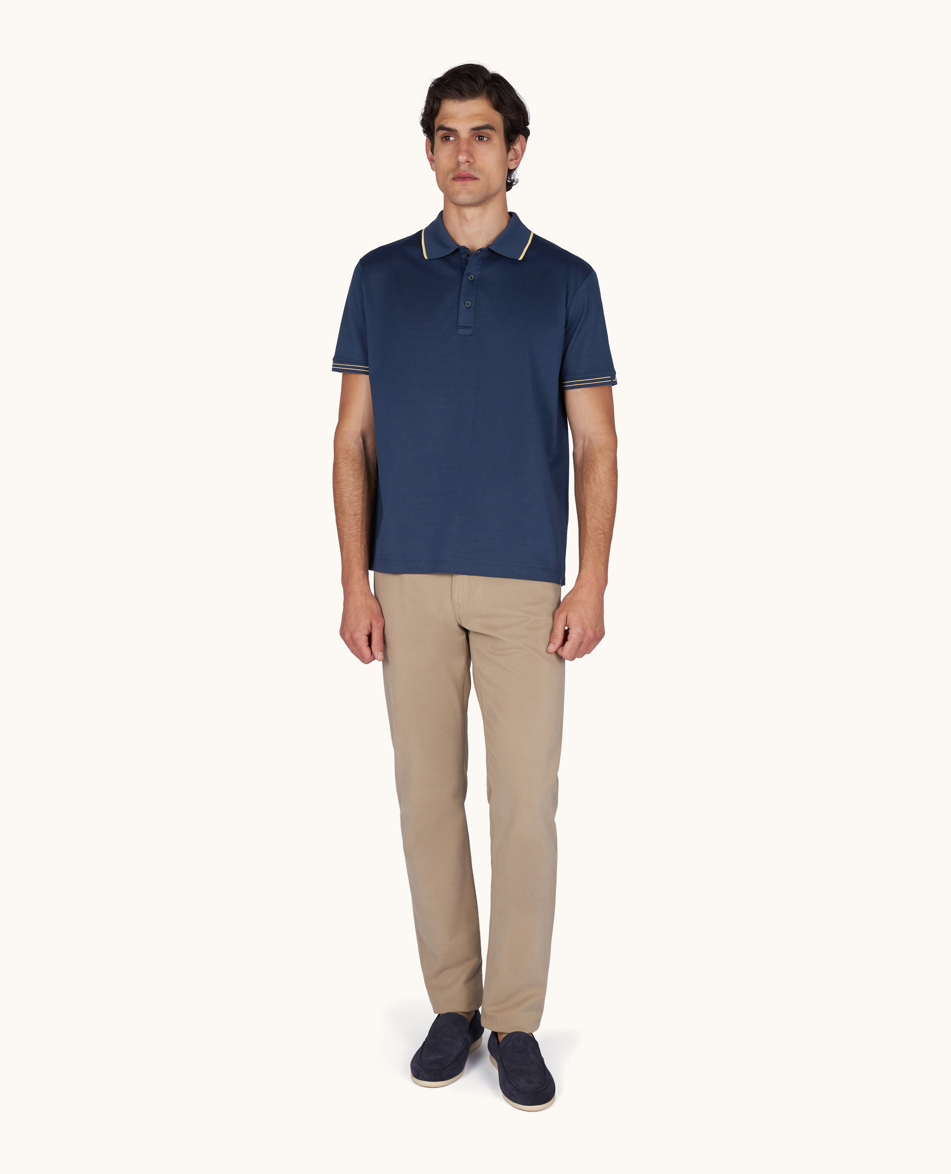 Polo in Fine Piqu&eacute; cotton with contrast trims image number 2
