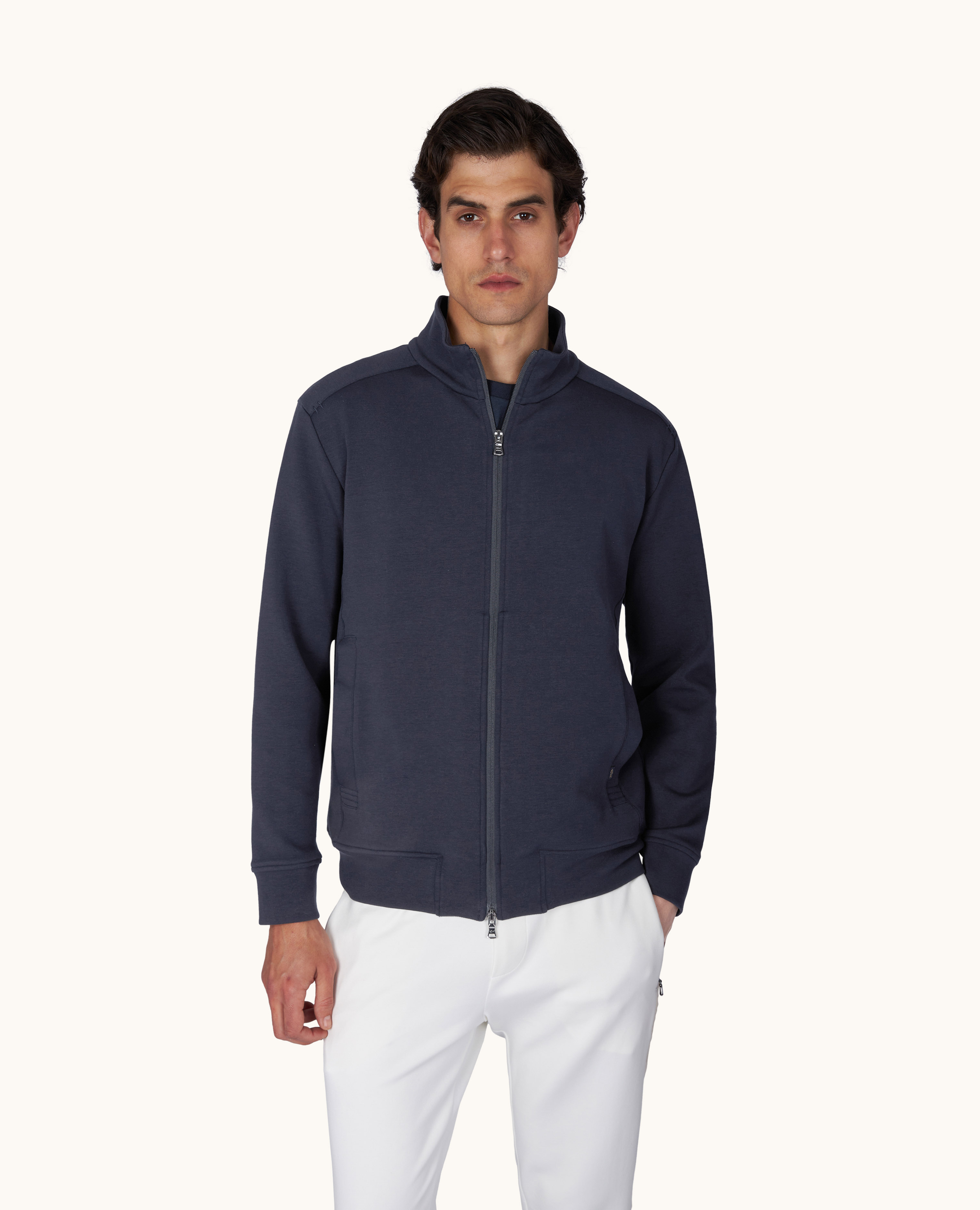 Zip up cotton sweatshirt in Active Fleece image number 0