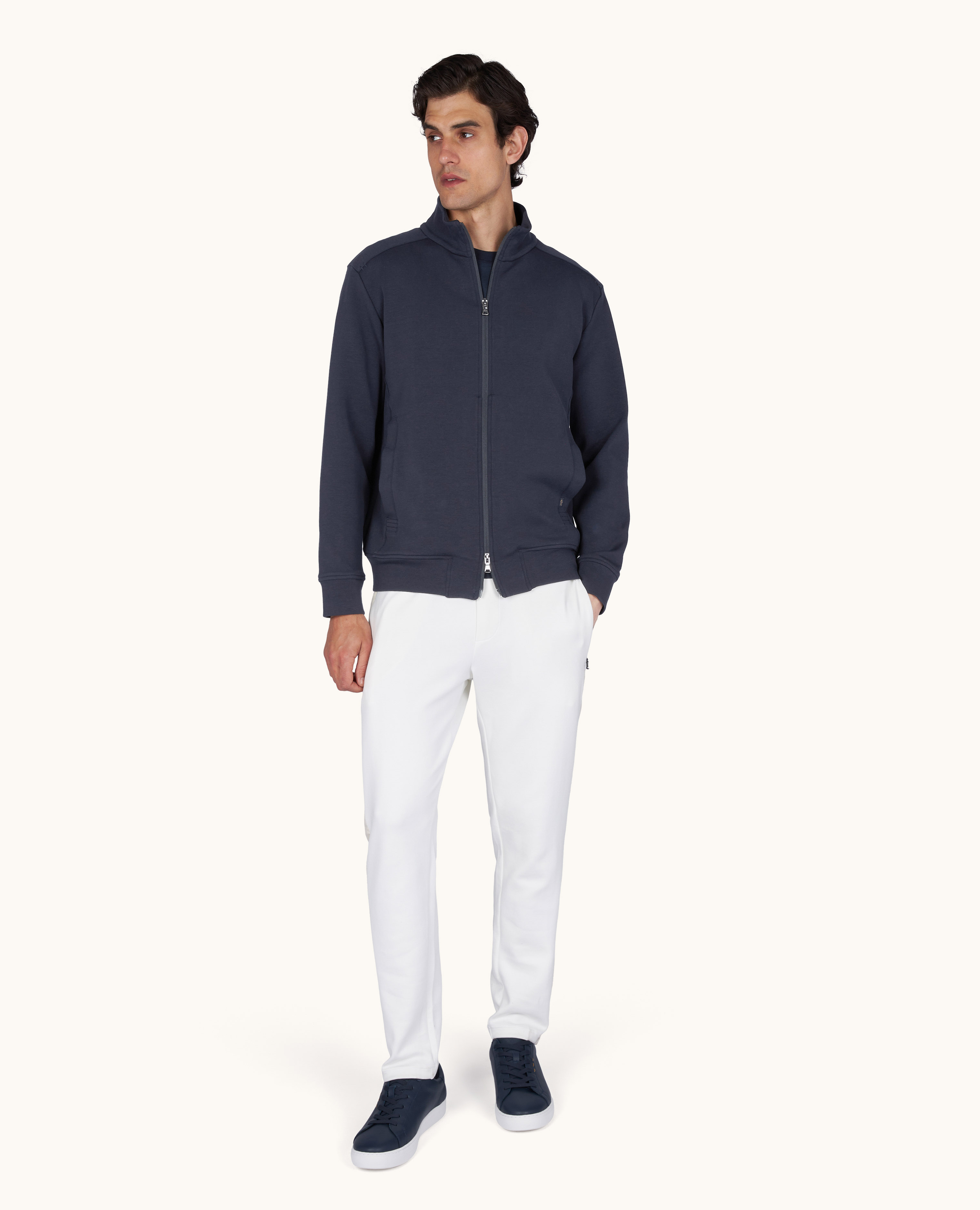 Zip up cotton sweatshirt in Active Fleece image number 2