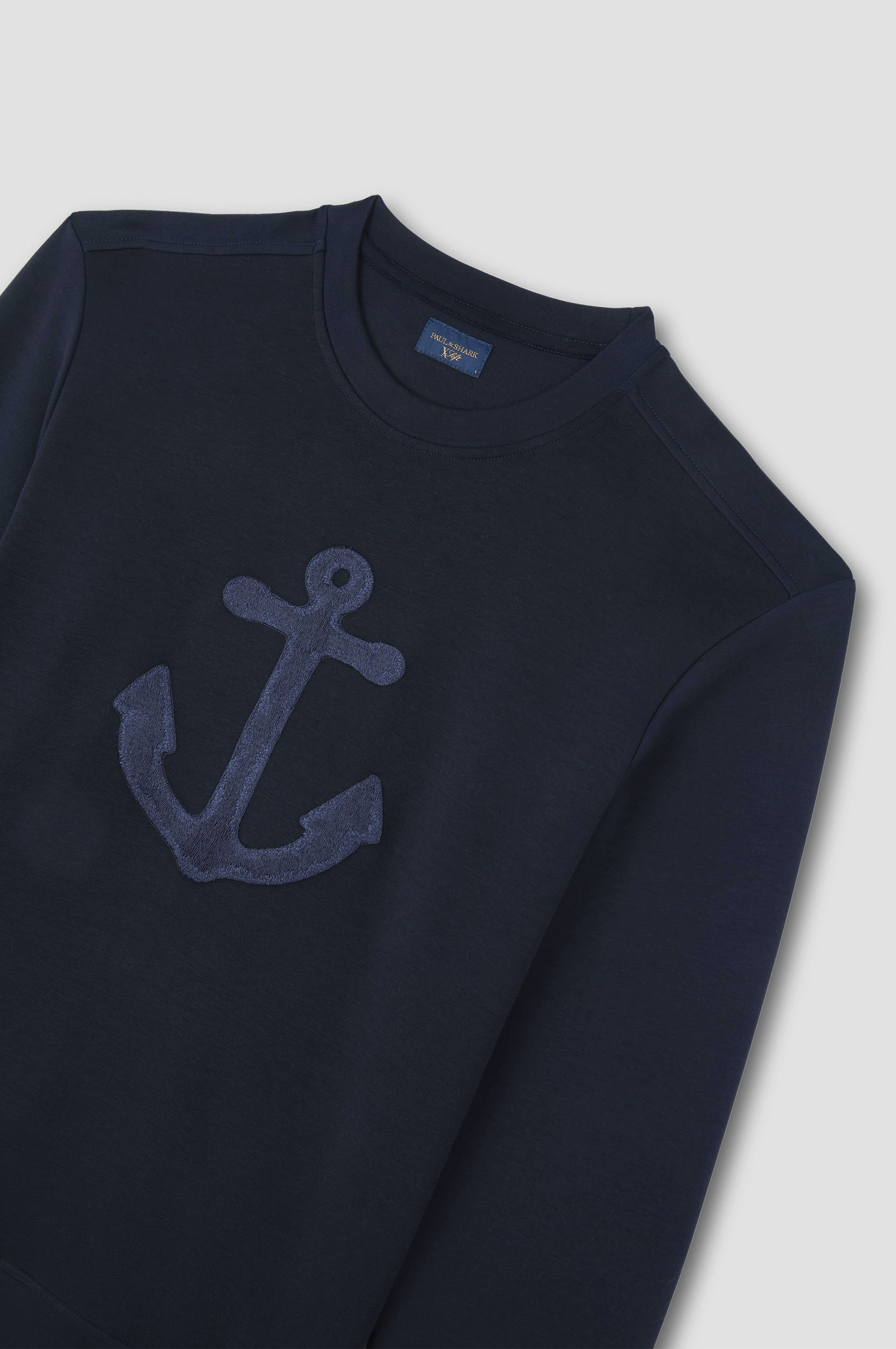 Felpa in cotone Active Fleece con ricamo ancora image number 5