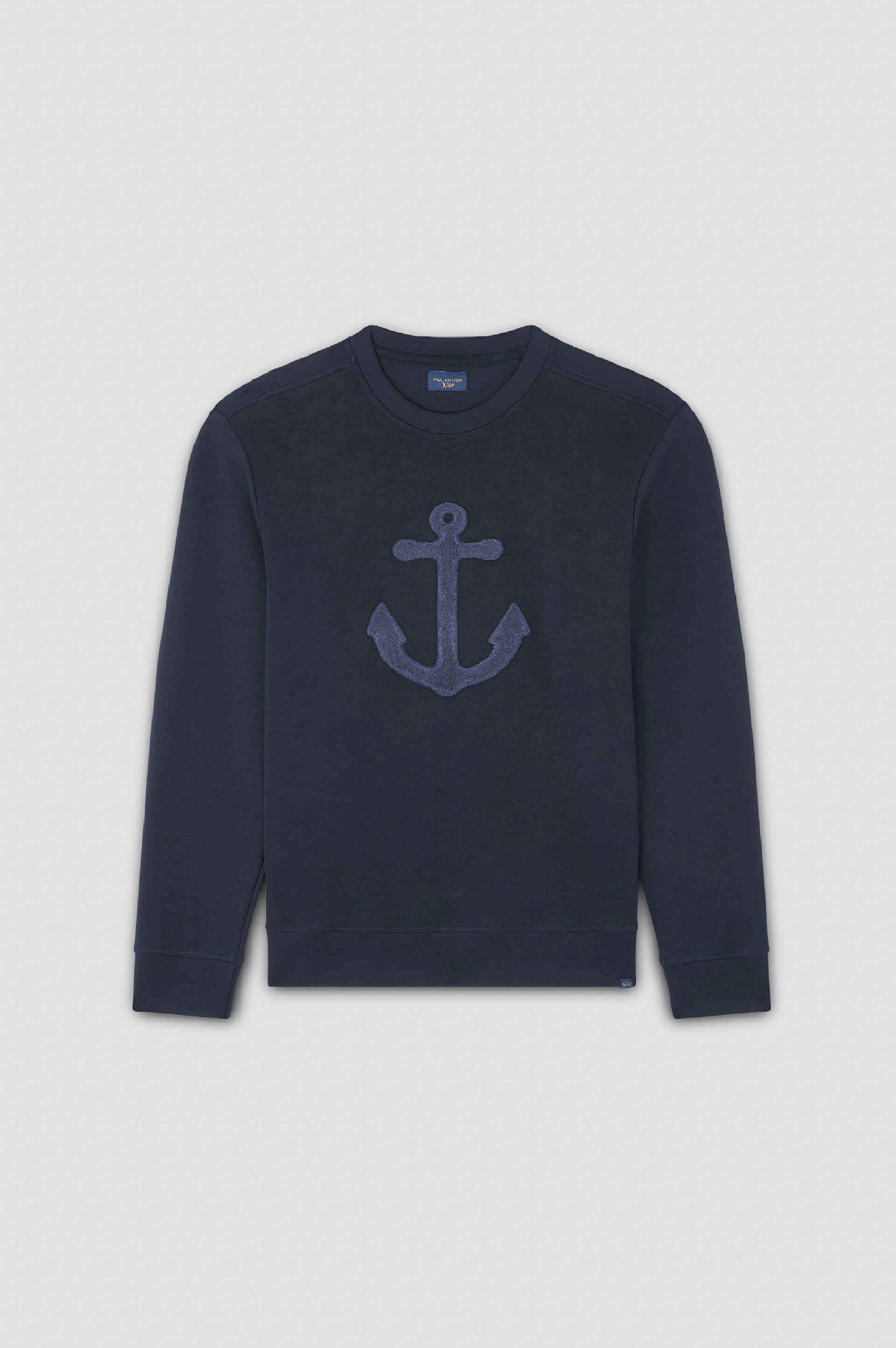 Felpa in cotone Active Fleece con ricamo ancora image number 1