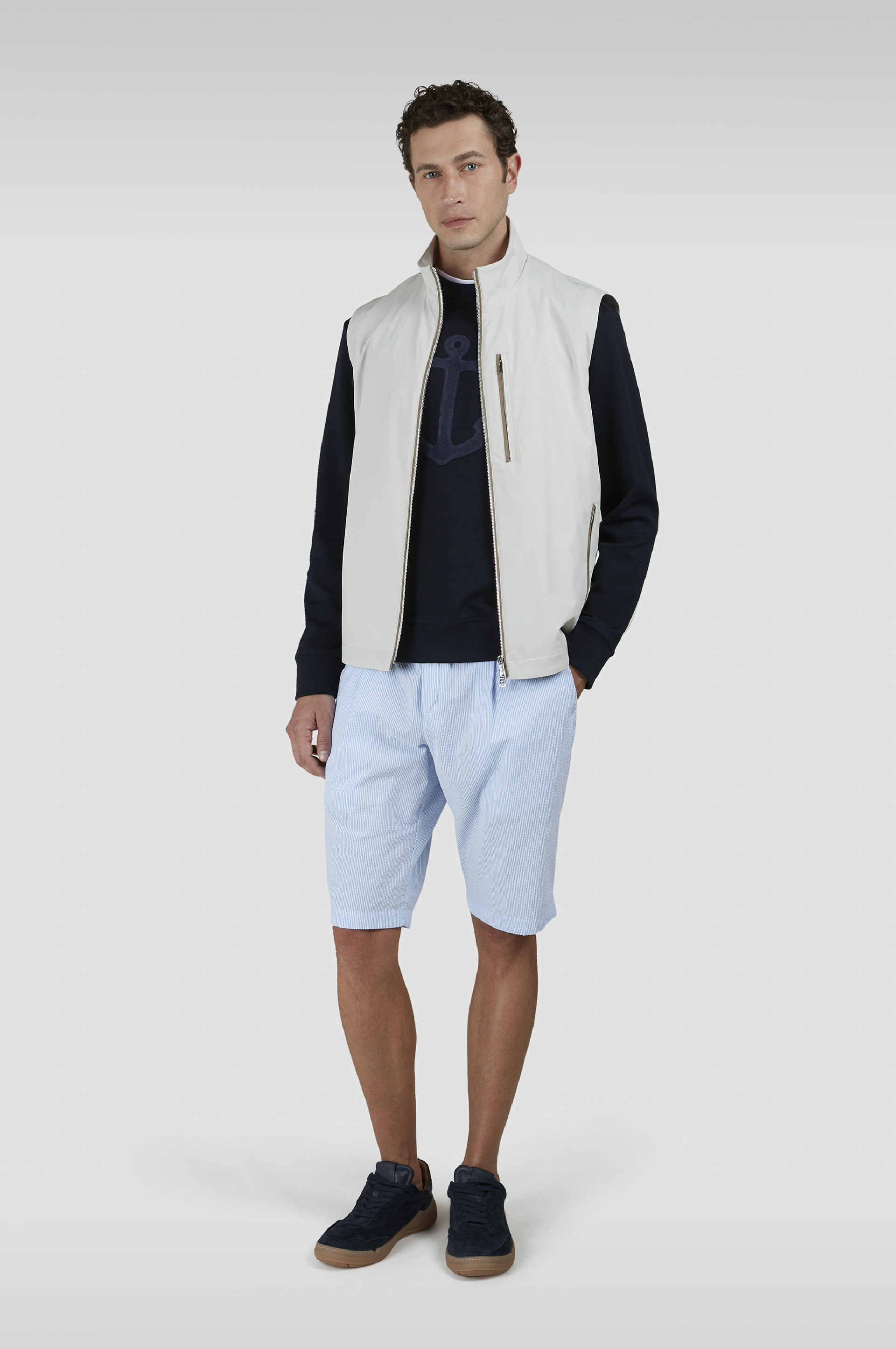 Felpa in cotone Active Fleece con ricamo ancora image number 2