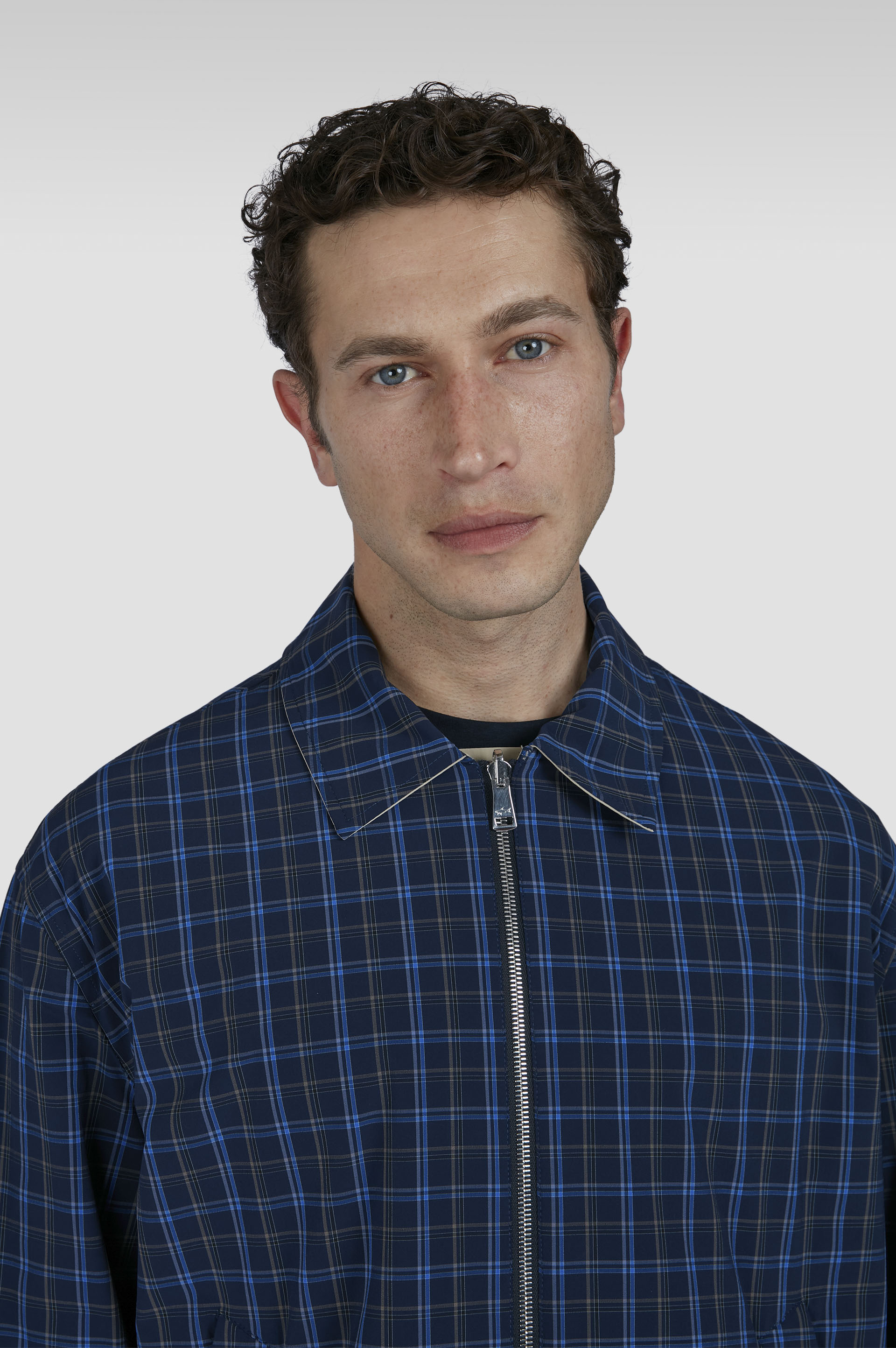 Reversible Jacket with Plaid Pattern image number 4