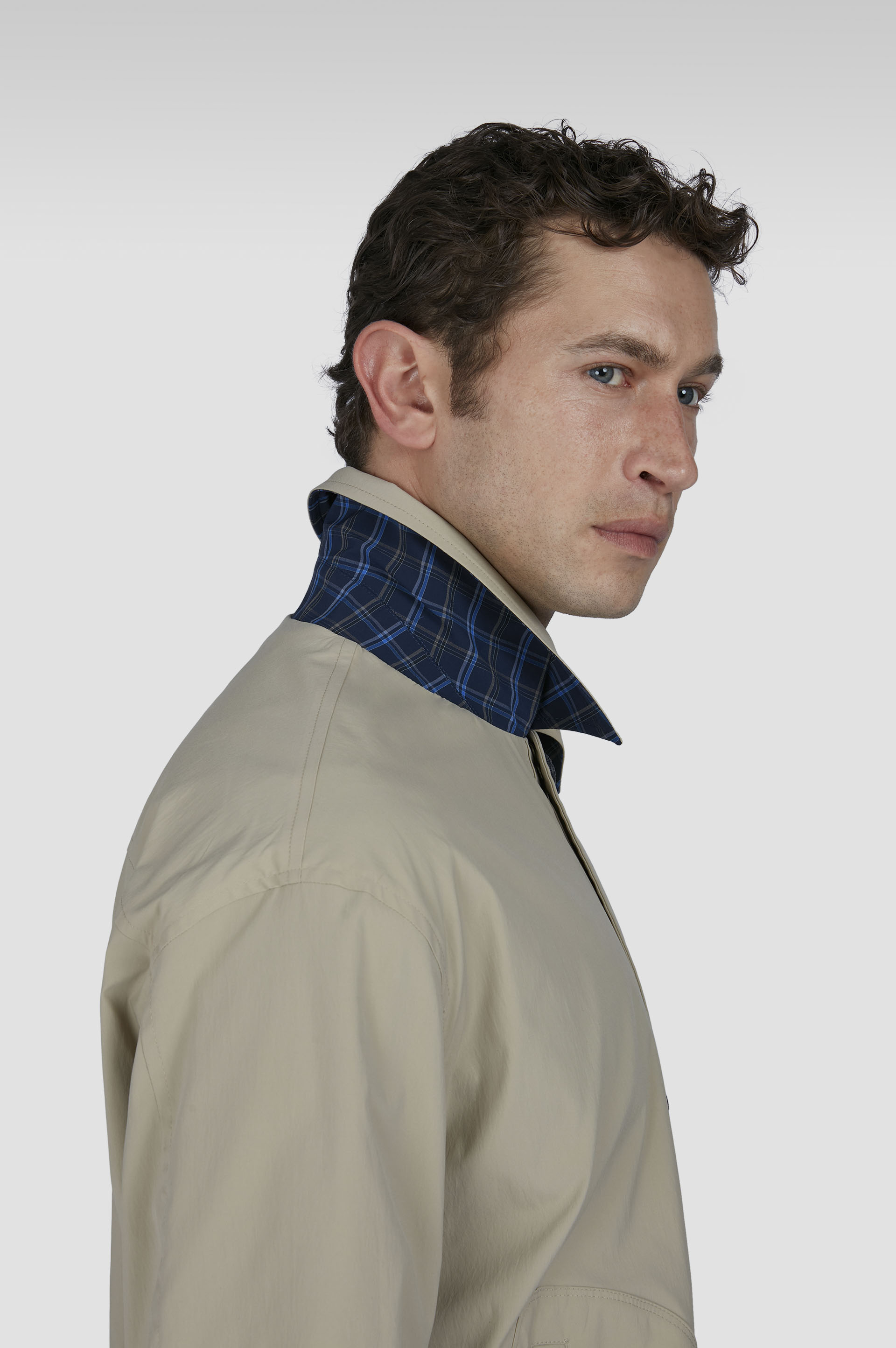 Reversible Jacket with Plaid Pattern image number 6