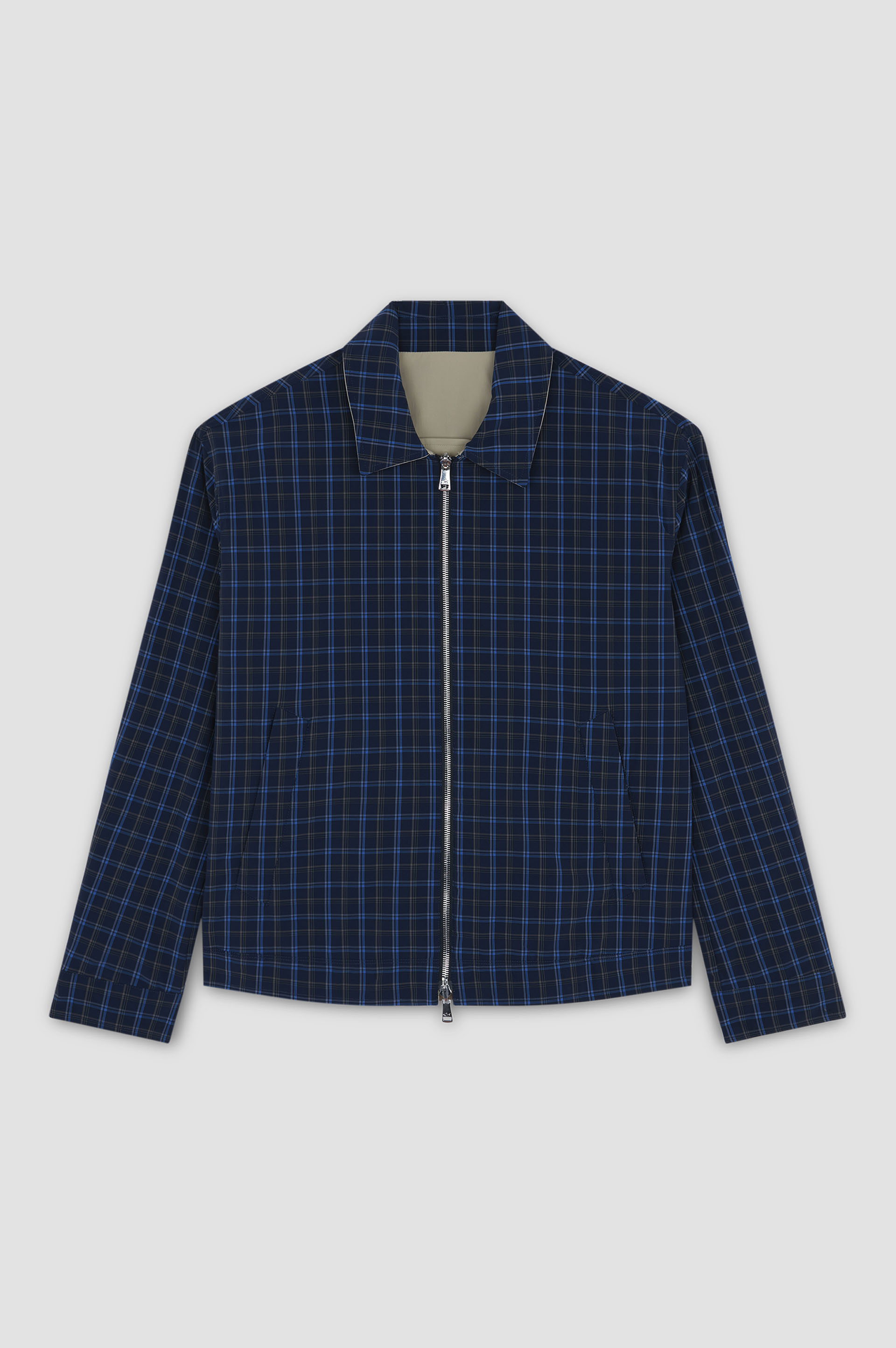 Reversible Jacket with Plaid Pattern image number 8