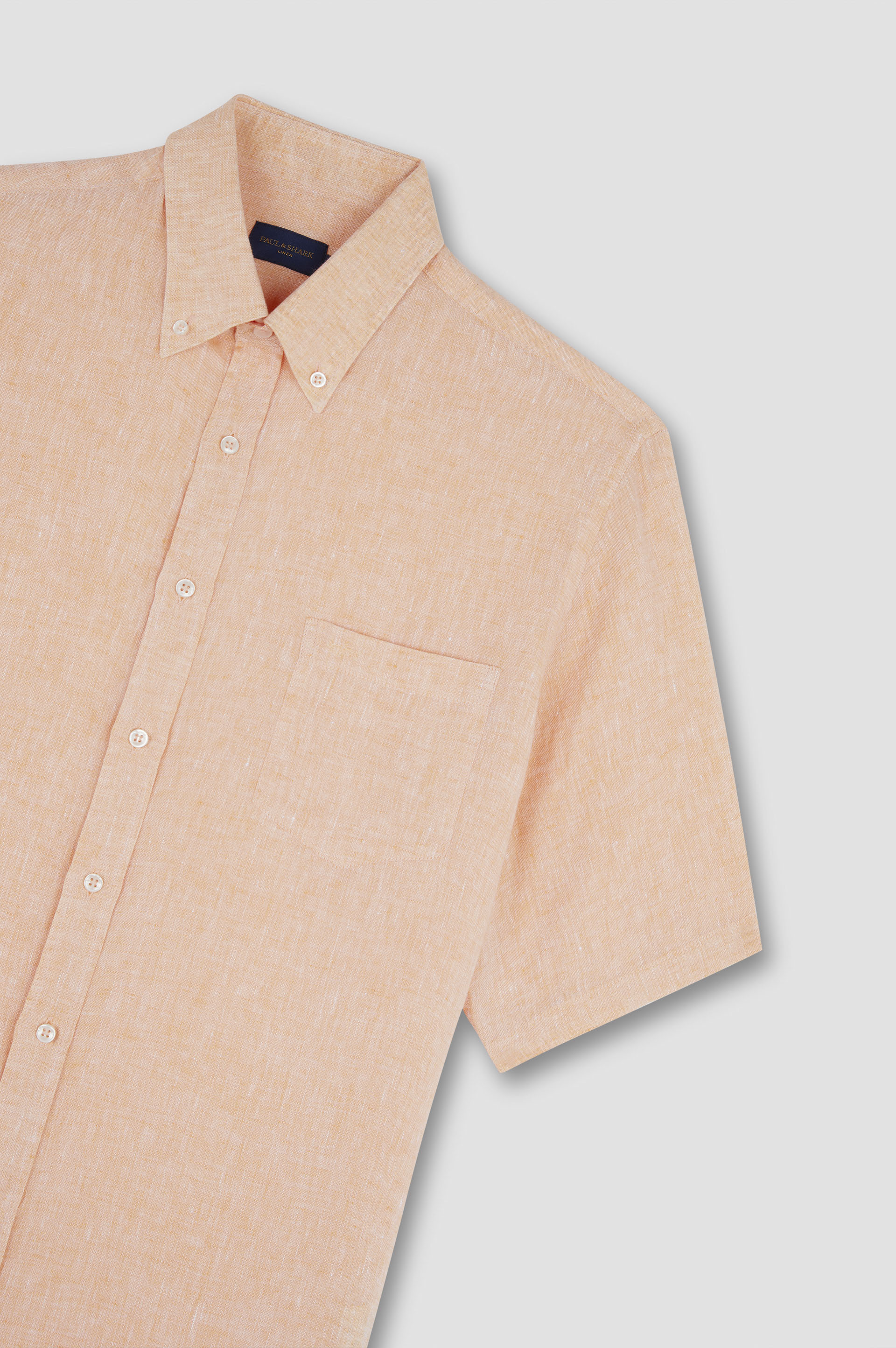 Short-sleeved linen shirt image number 5