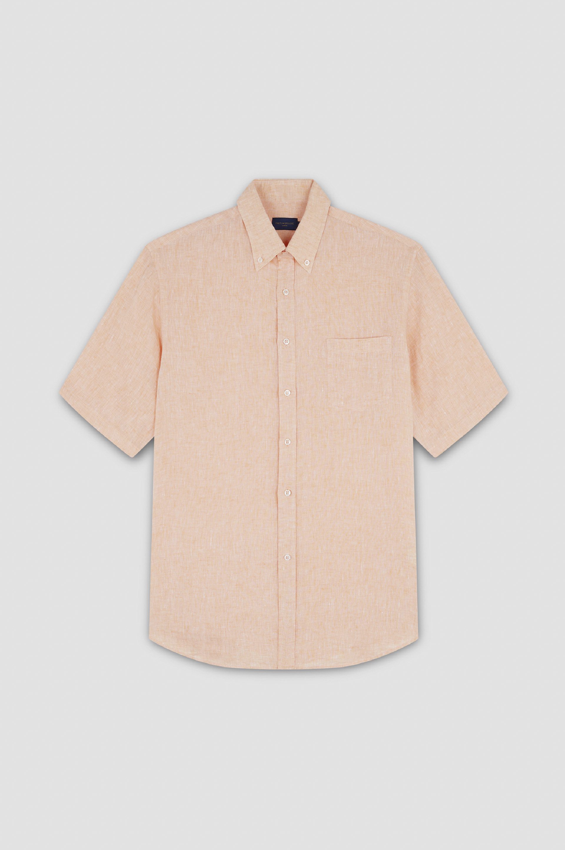 Short-sleeved linen shirt image number 1