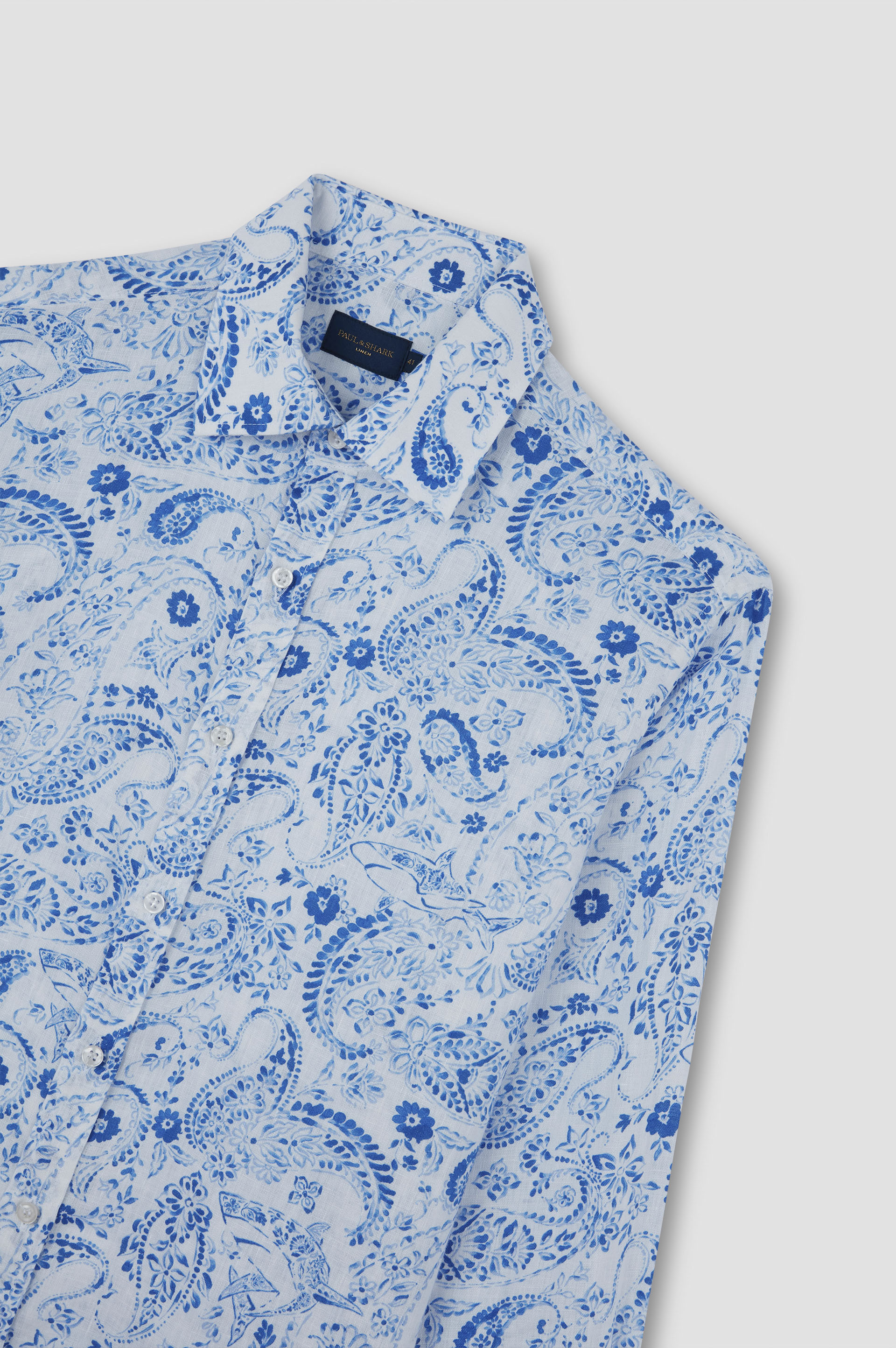 Linen shirt with paisley print image number 5