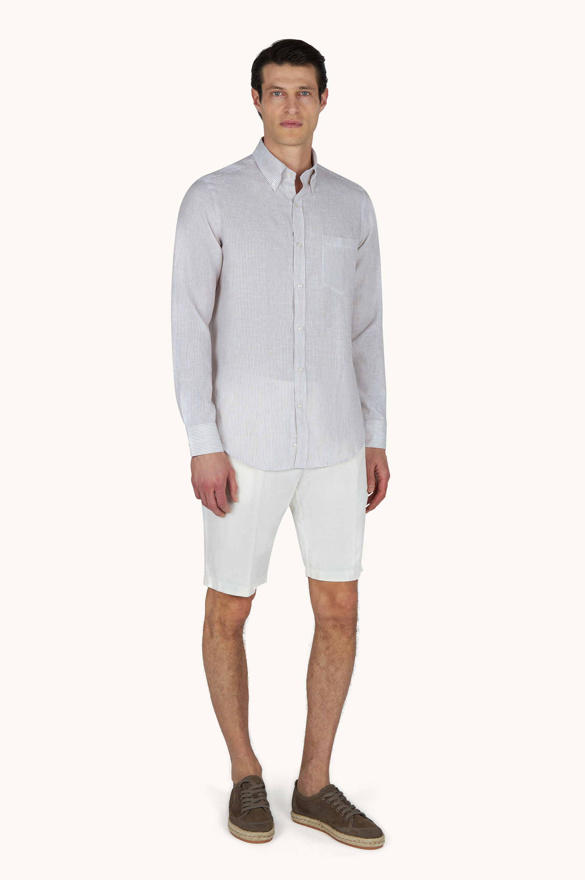 Linen and cotton bermuda shorts image number 2