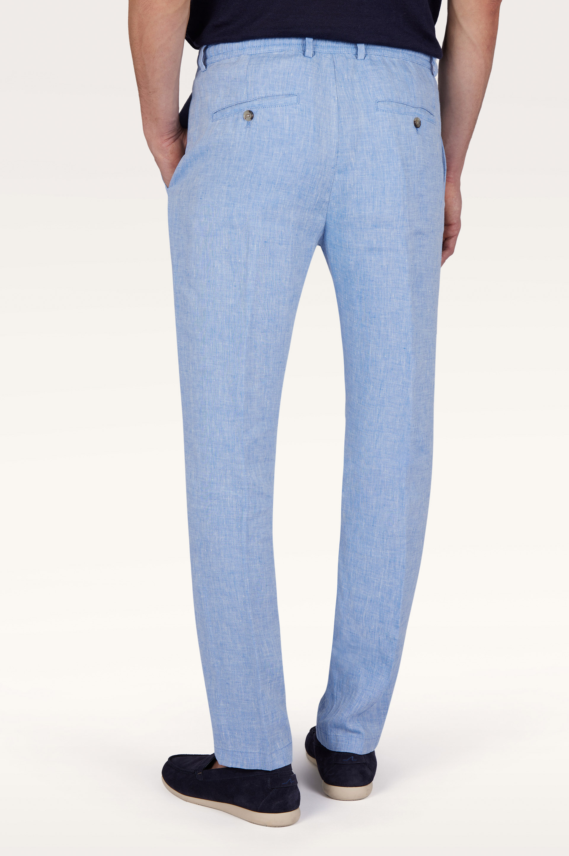 Linen chino pants with drawstring image number 2