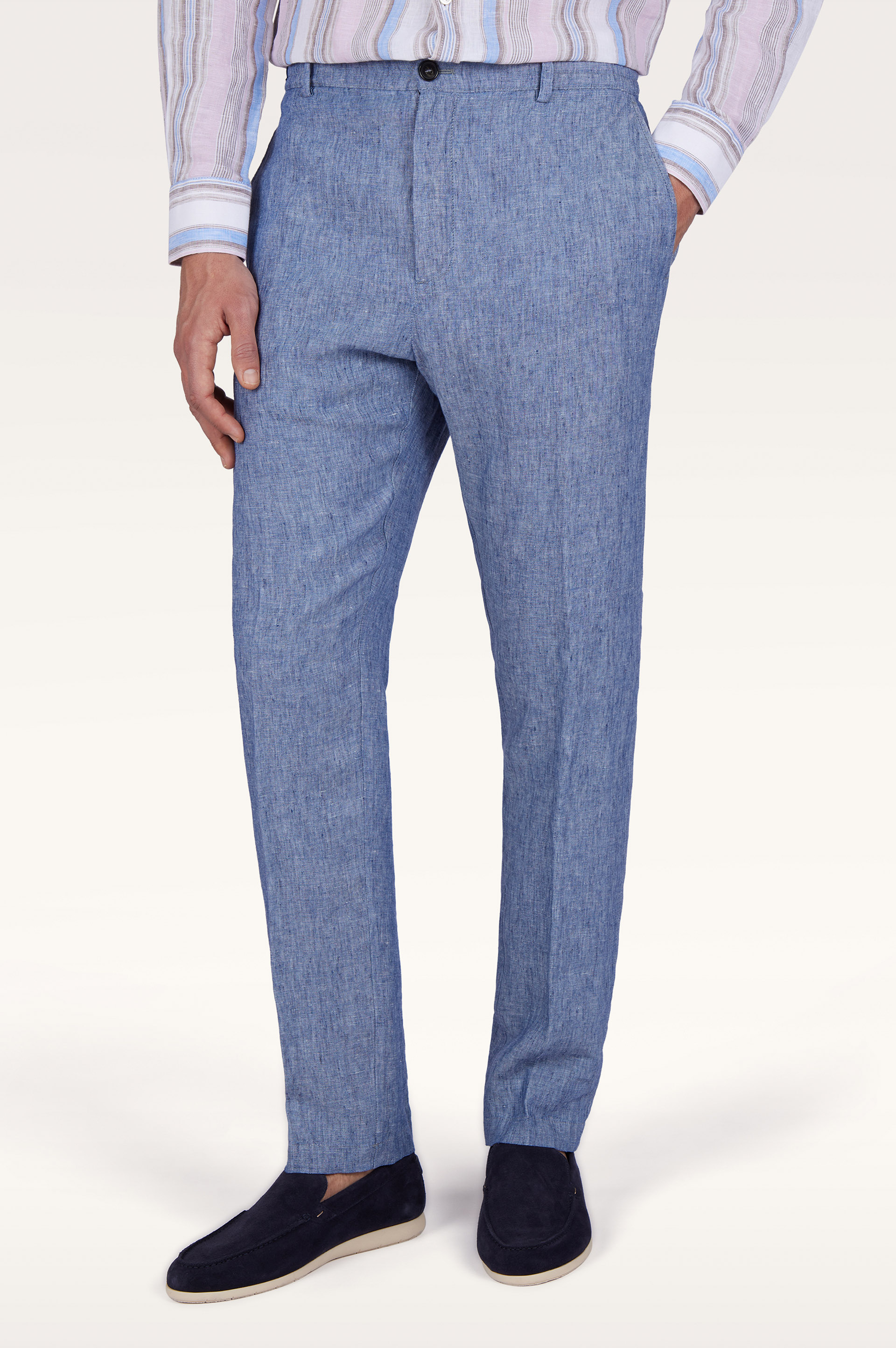 Pantalon chino en lin avec cordon de serrage image number 0