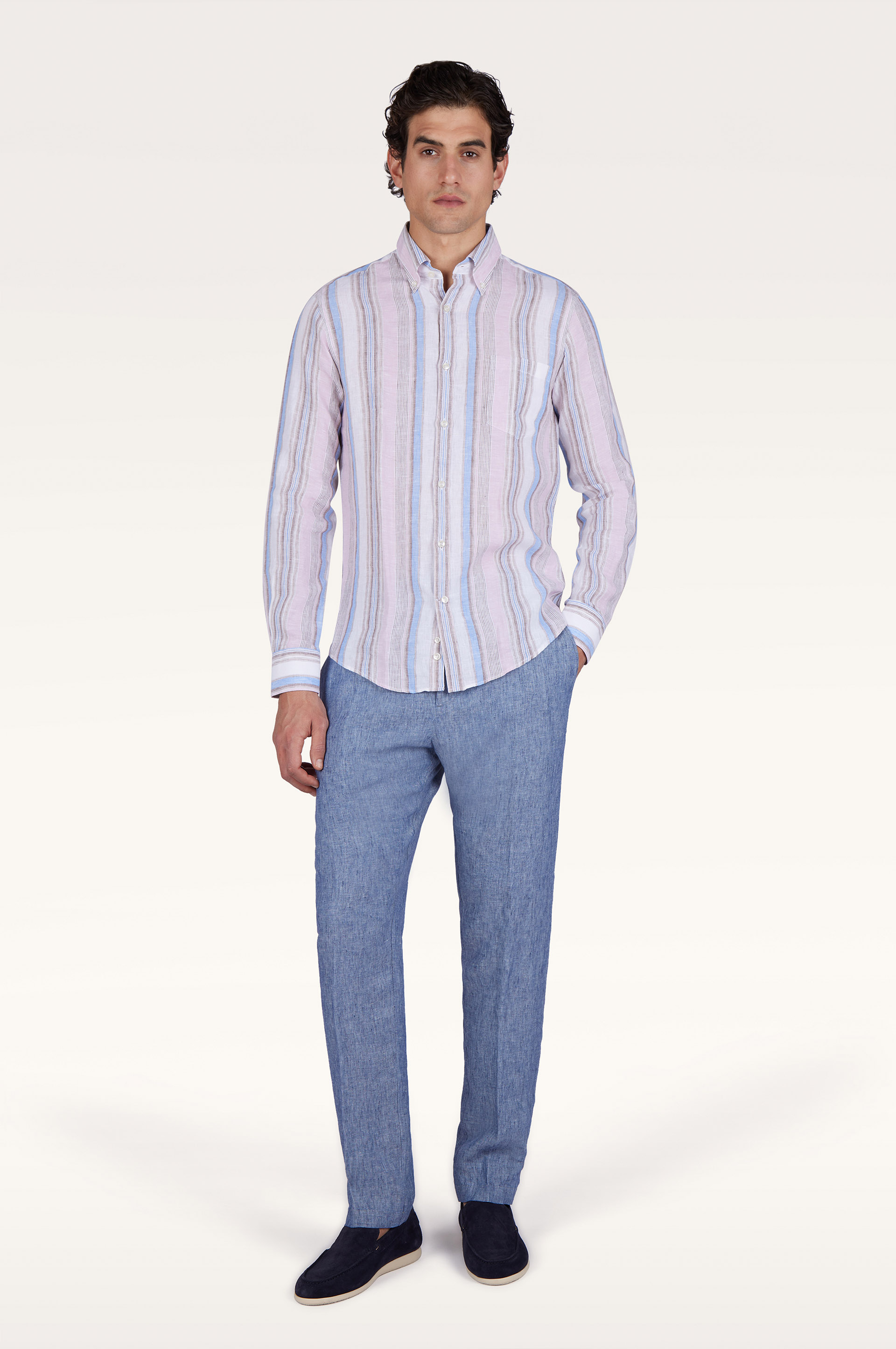 Pantalon chino en lin avec cordon de serrage image number 1