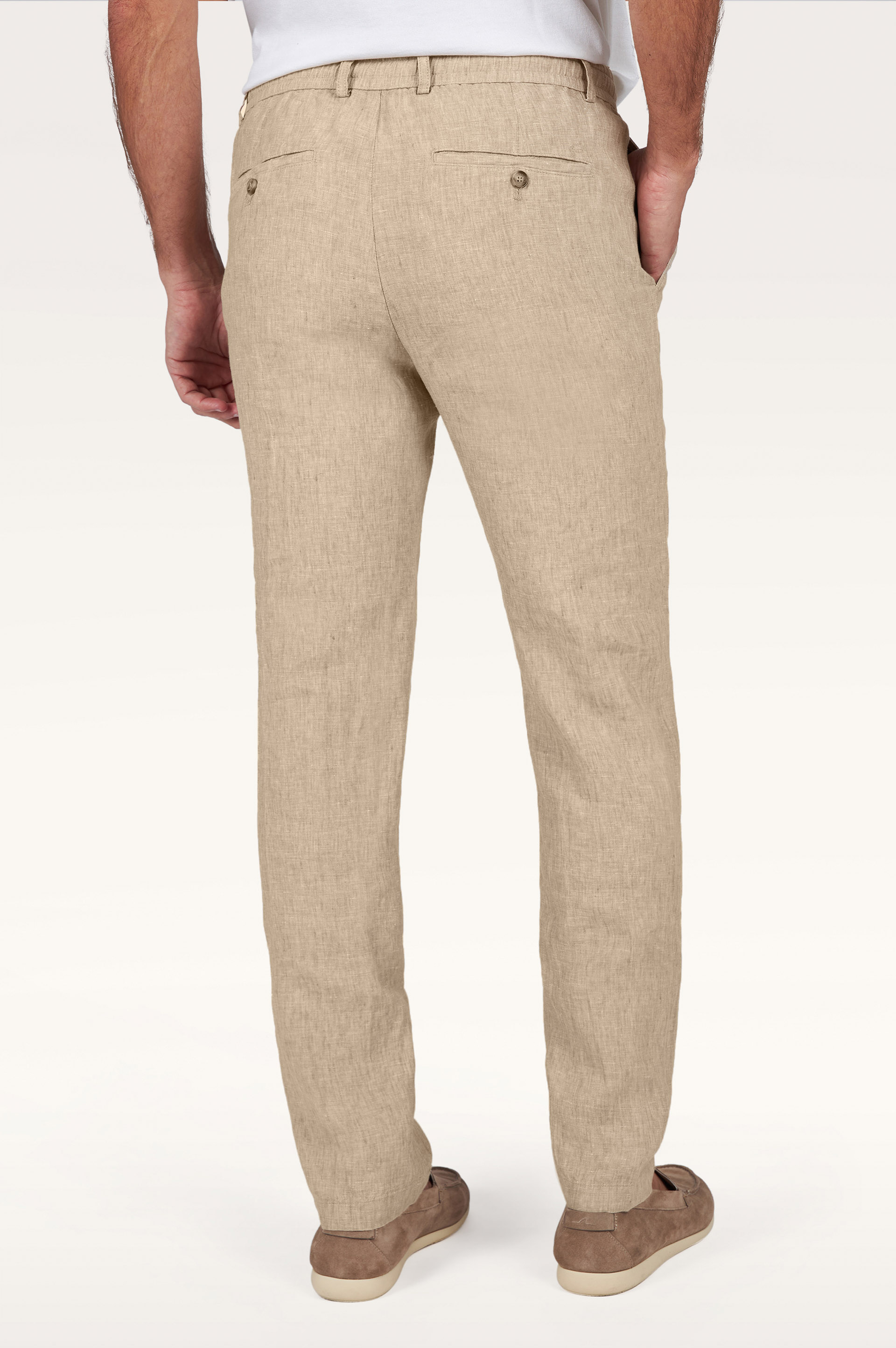 Pantal&oacute;n chino de lino con cord&oacute;n image number 3