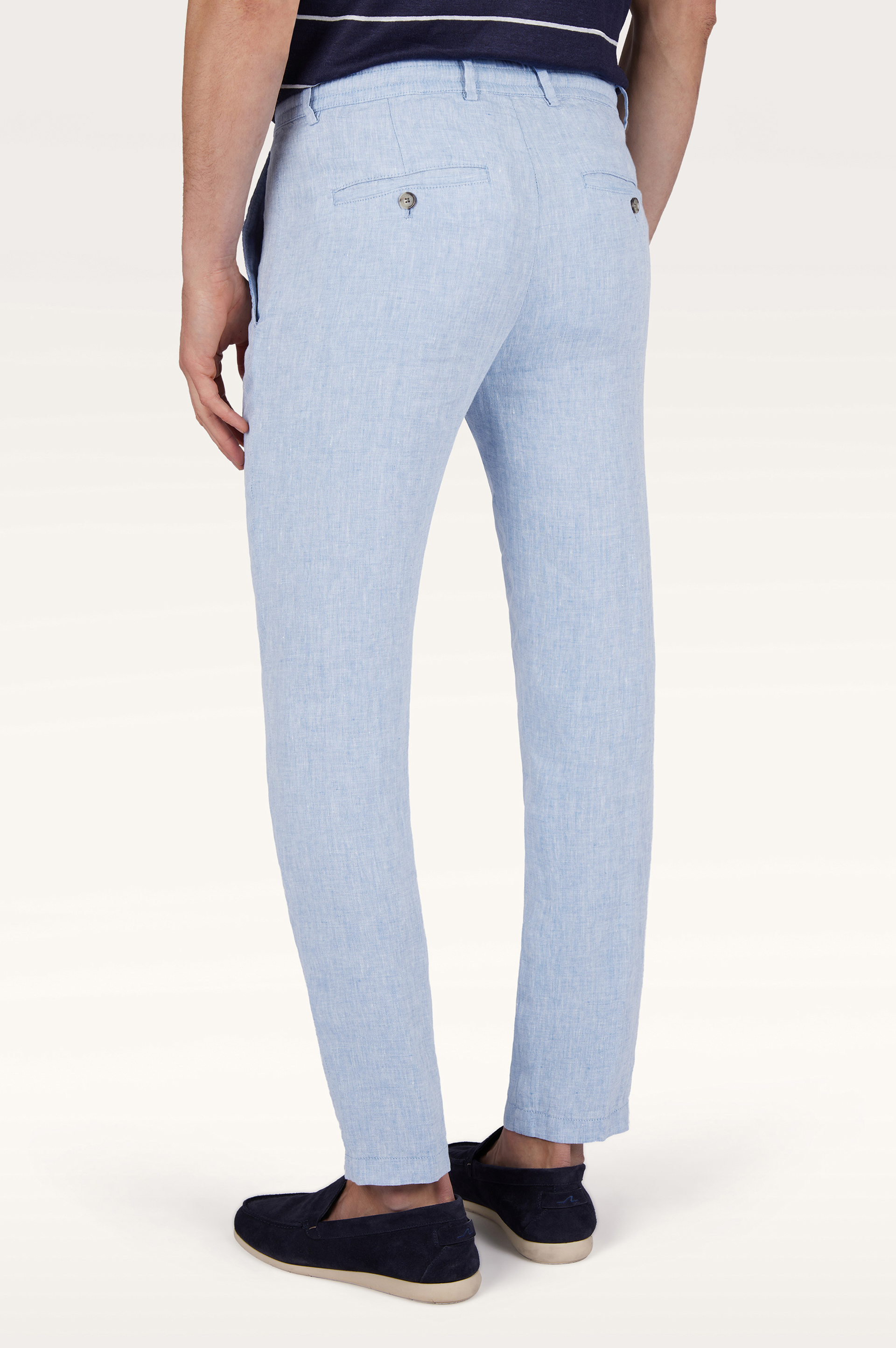 Linen chino pants with drawstring image number 2