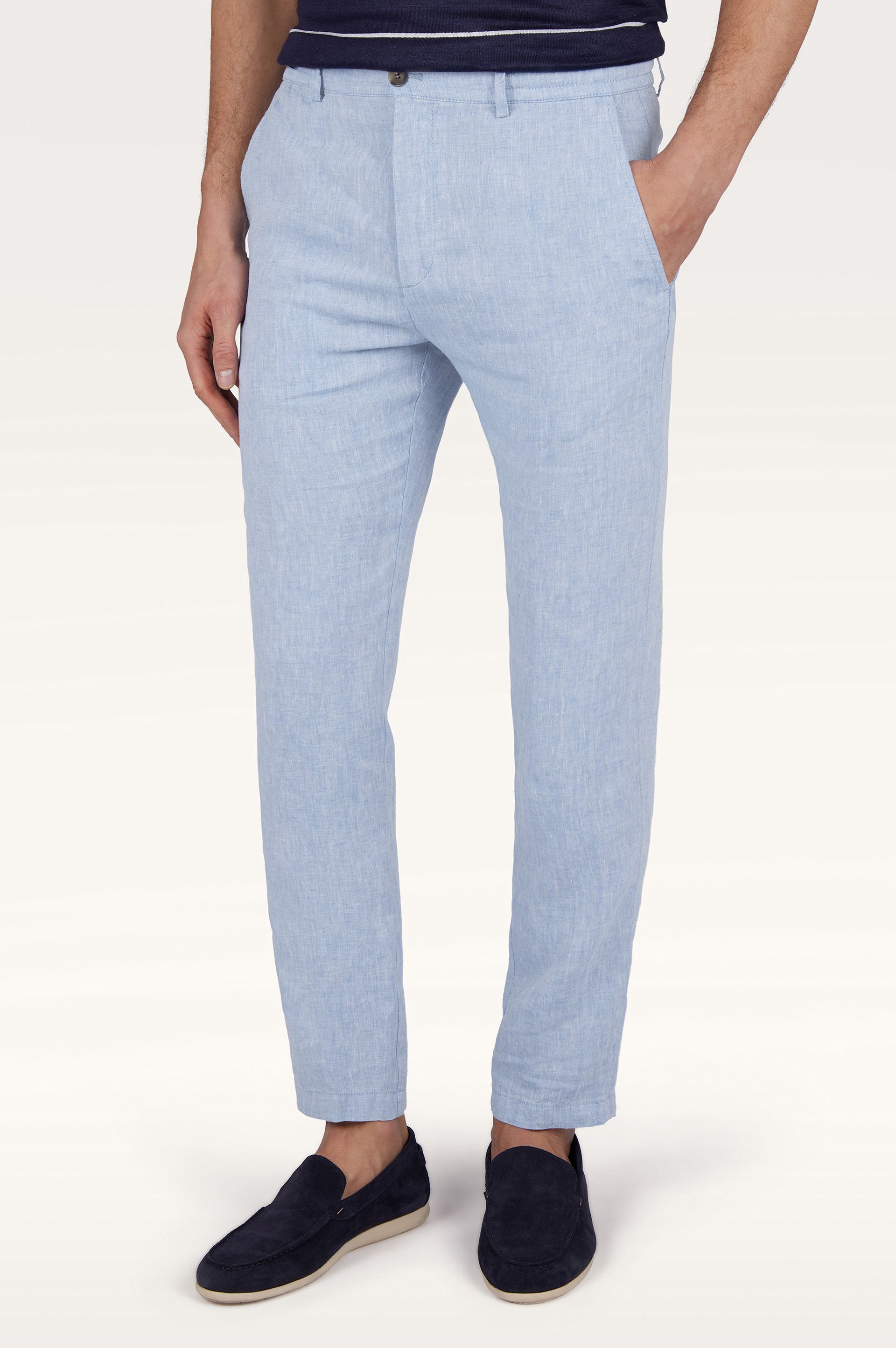 Linen chino pants with drawstring image number 0