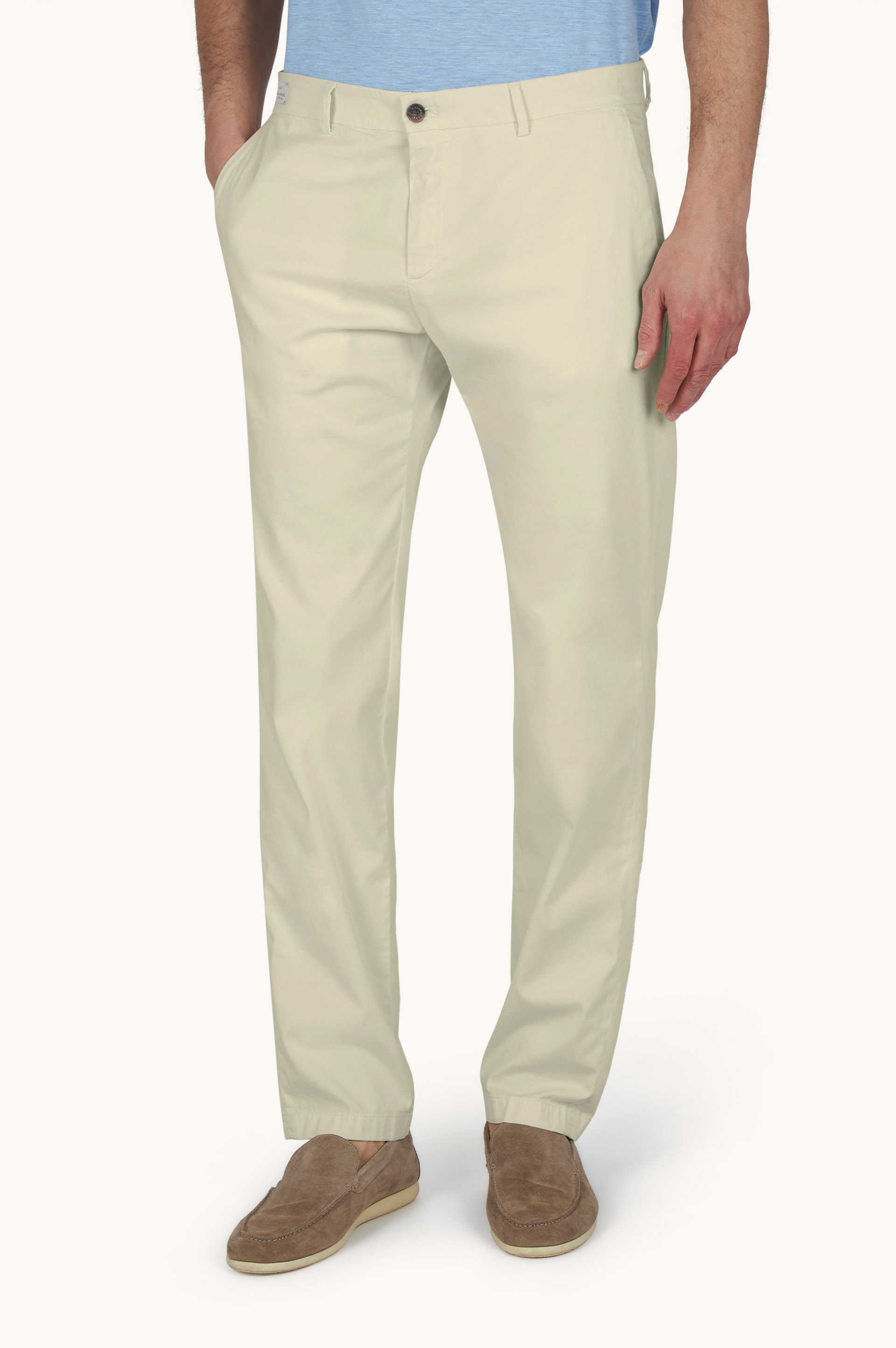 丝绸和弹力棉 Chino 裤 image number 0