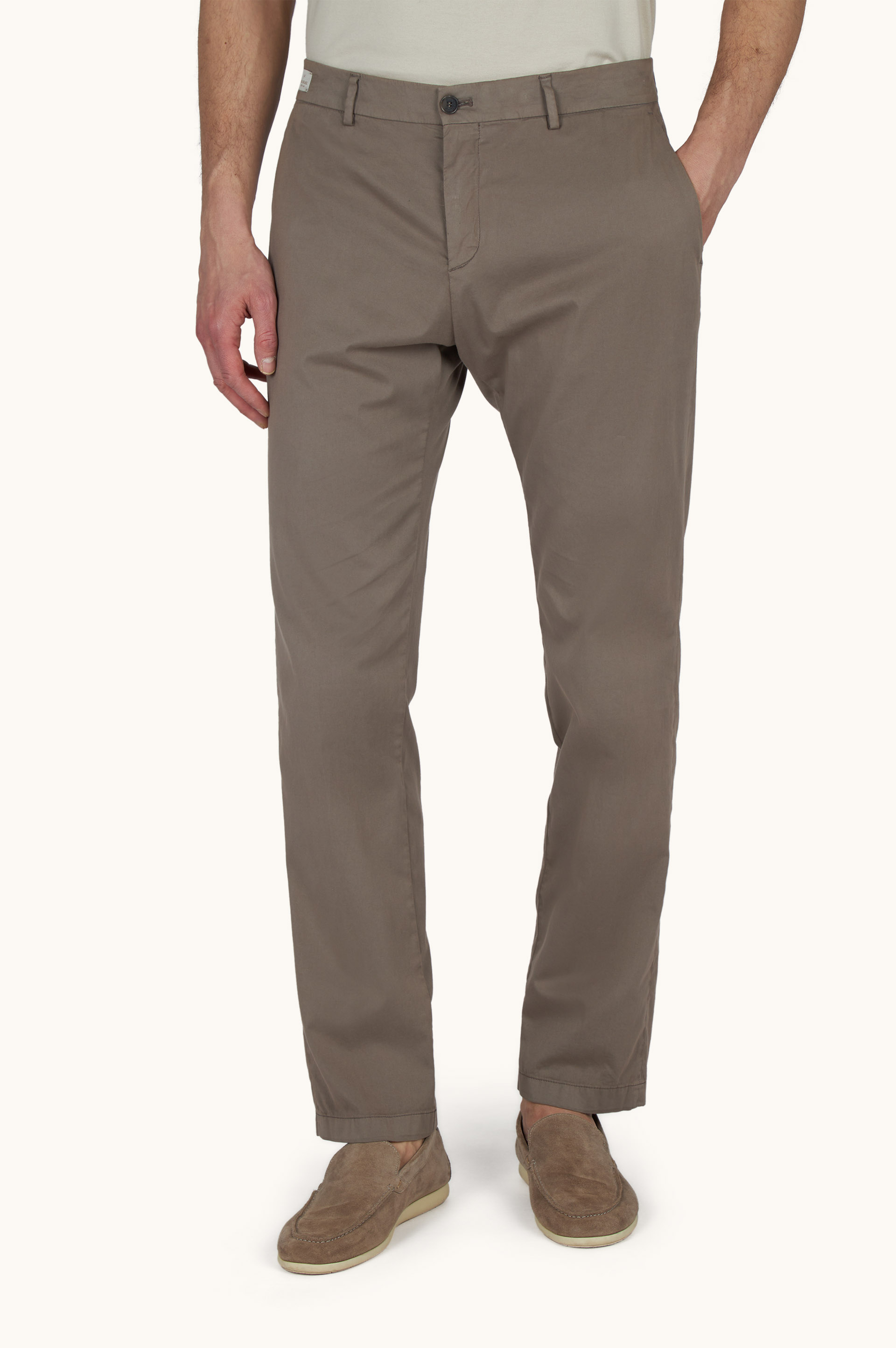 Silk and stretch cotton chino pants image number 0