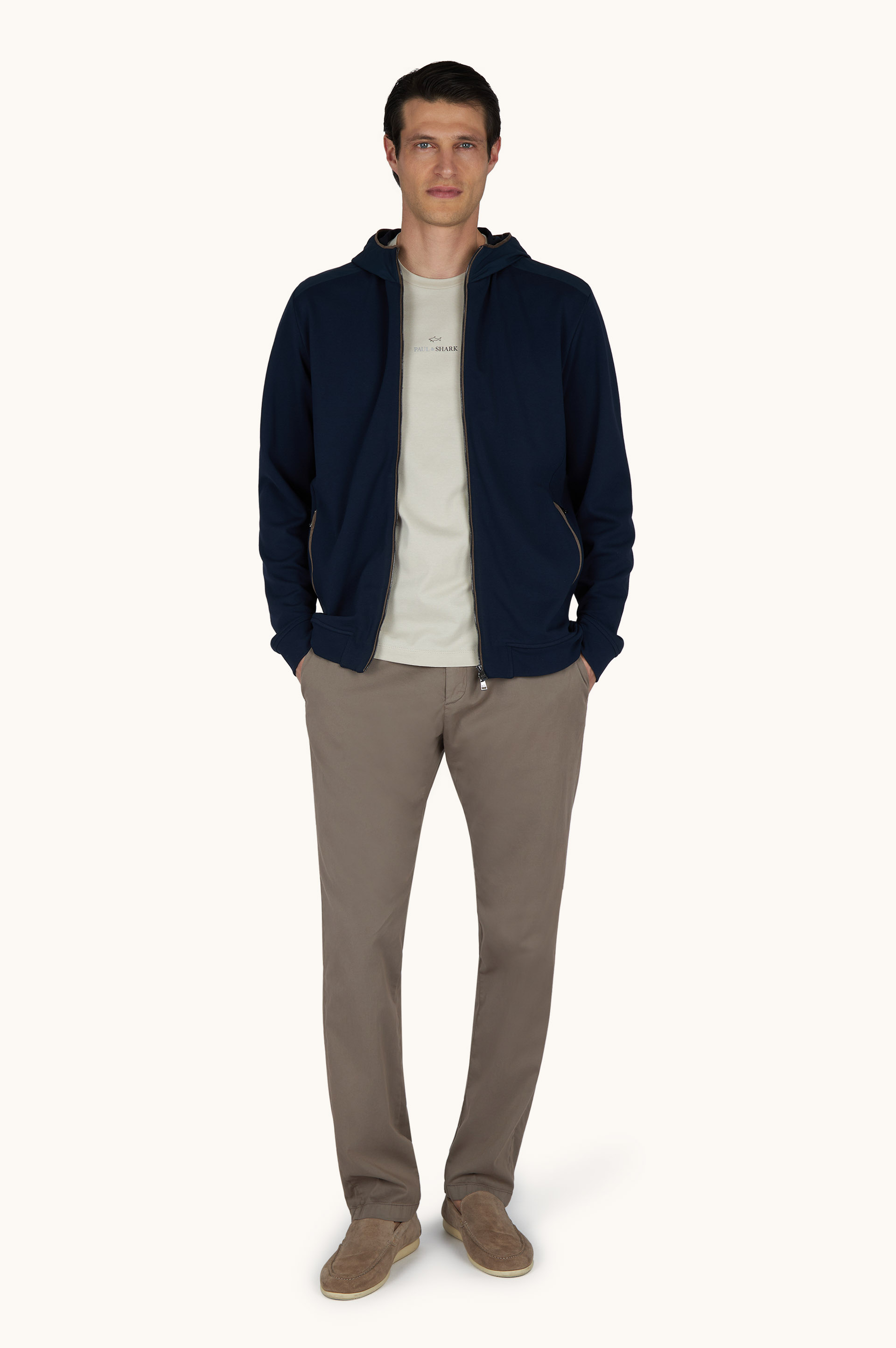 Silk and stretch cotton chino pants image number 2