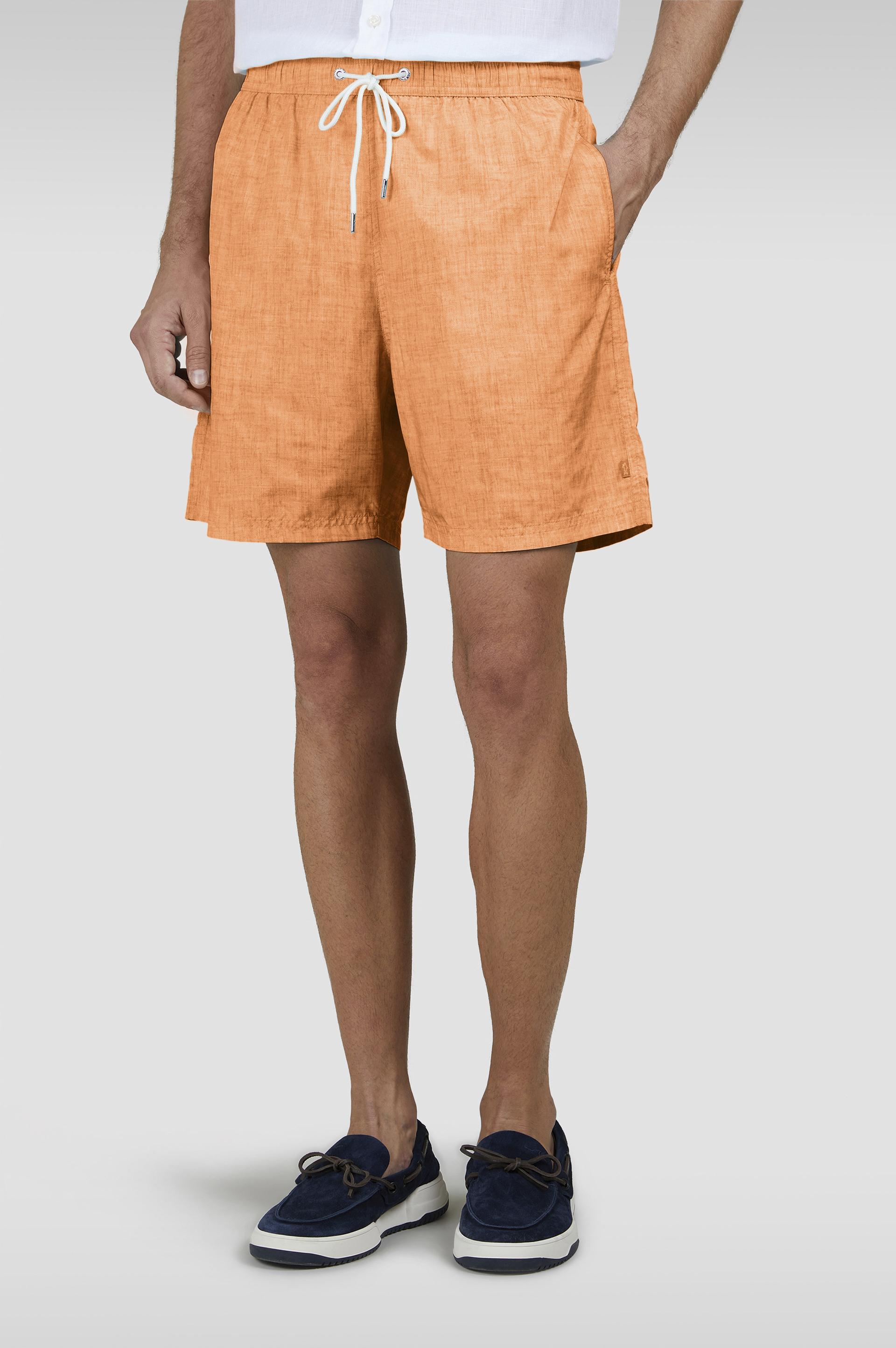 Swim Shorts with Linen-Effect Print image number 0