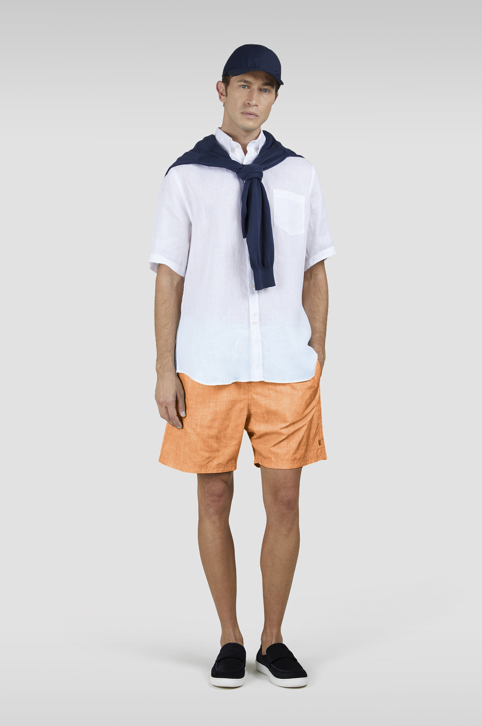 Swim Shorts with Linen-Effect Print image number 2