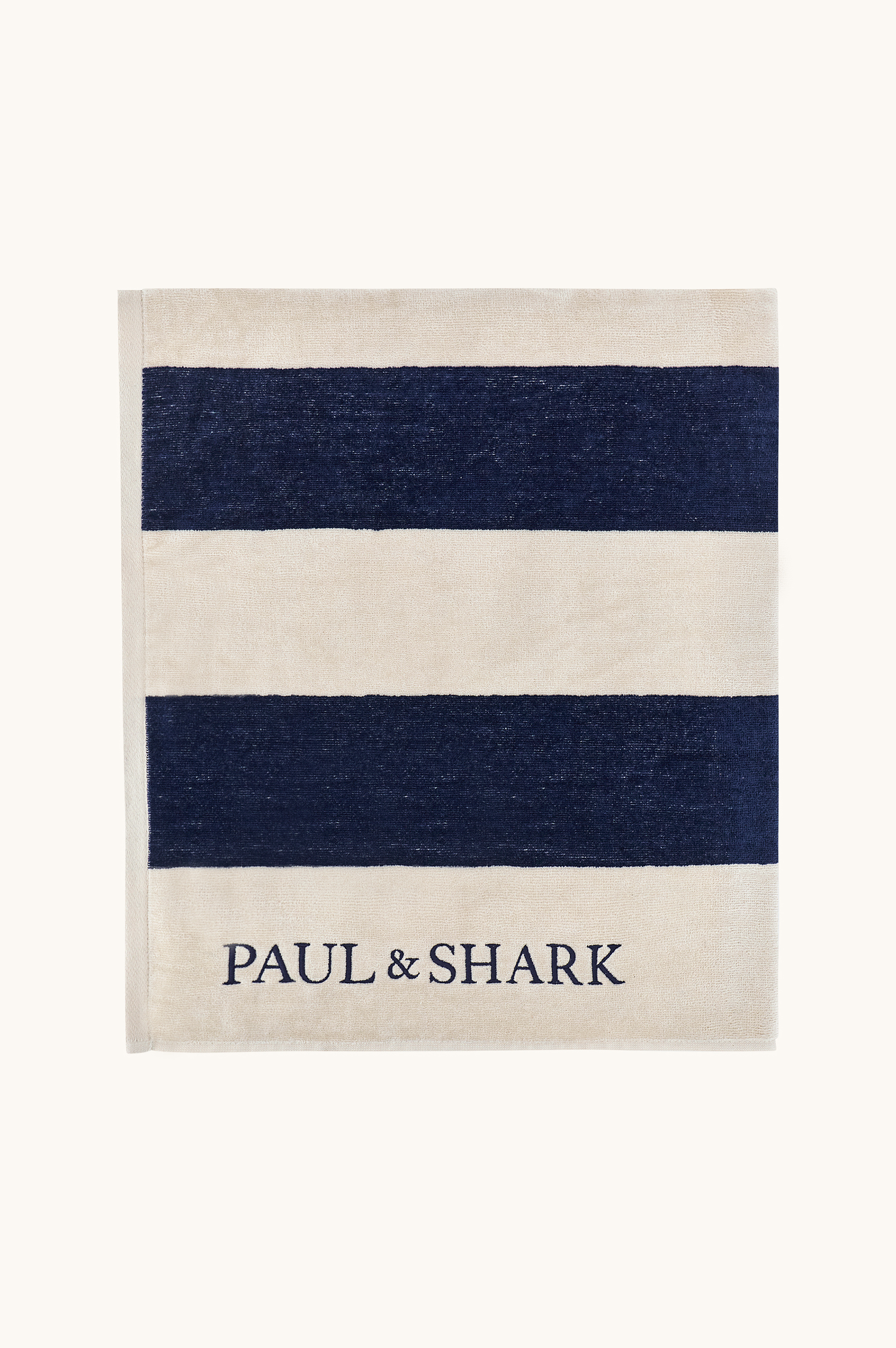 Serviette de plage ray&eacute;e avec broderie image number 0