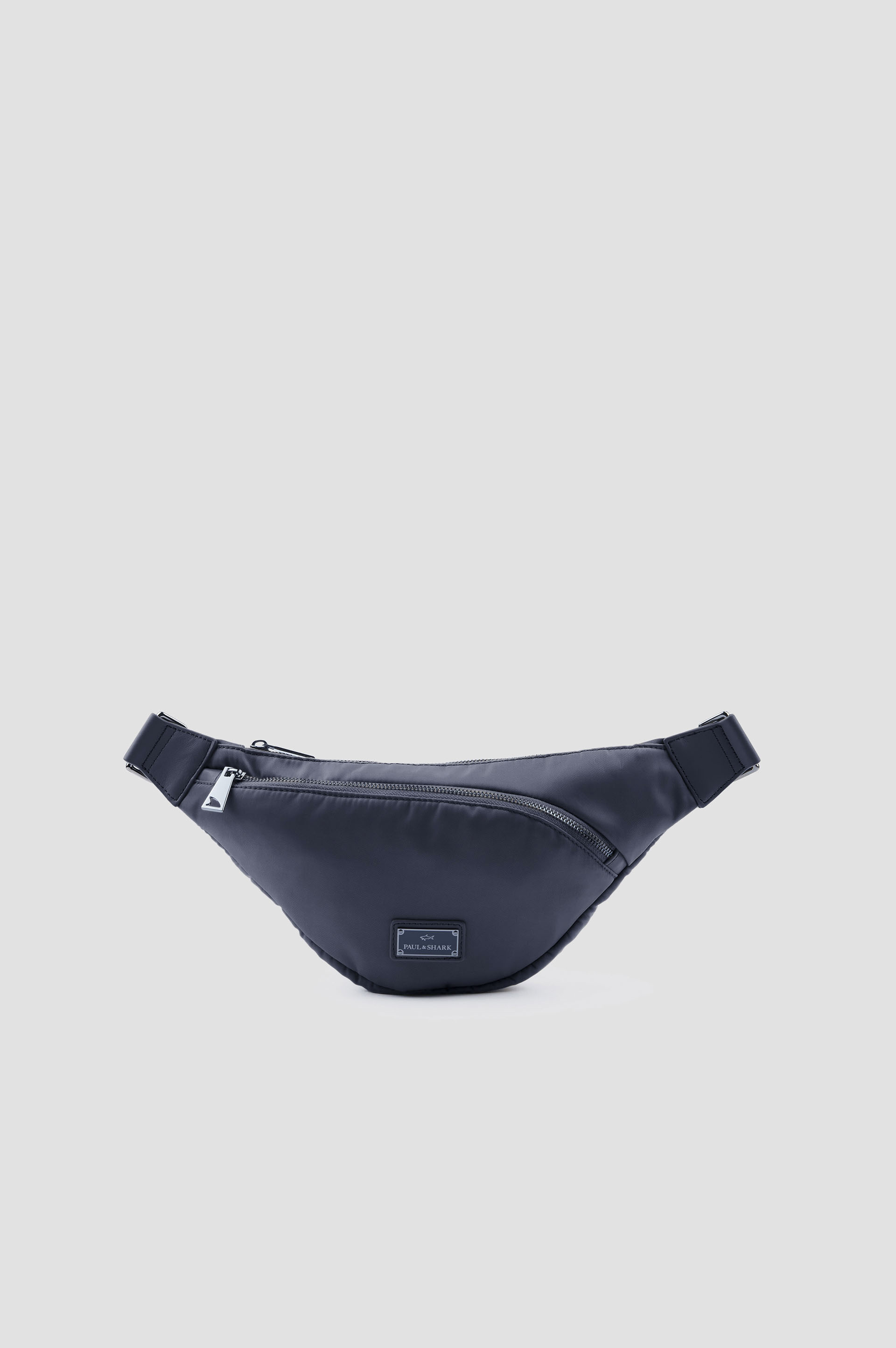 Borsa a tracolla in nylon con finiture in pelle image number 0