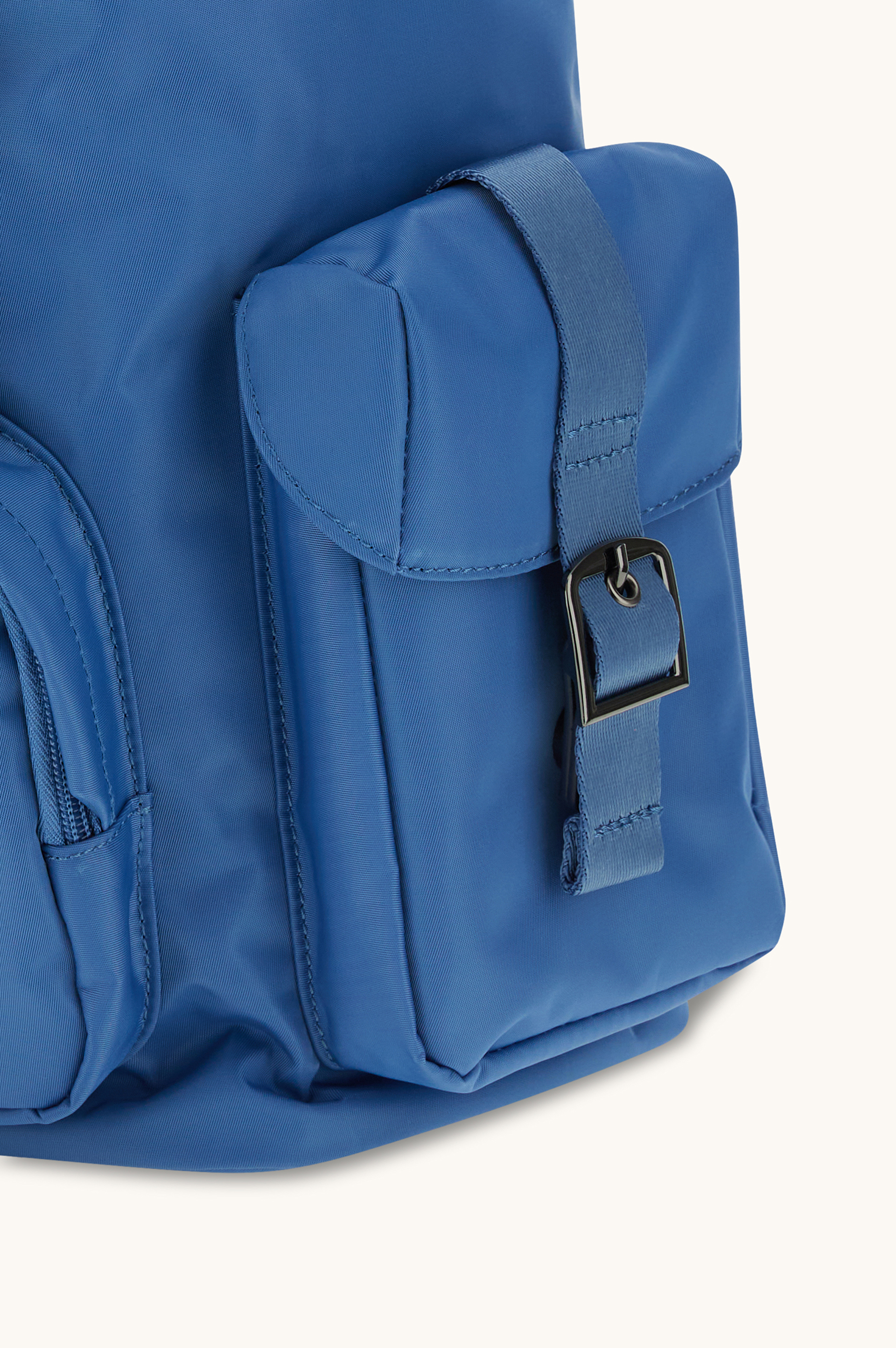 Milano nylon backpack with leather trims image number 5