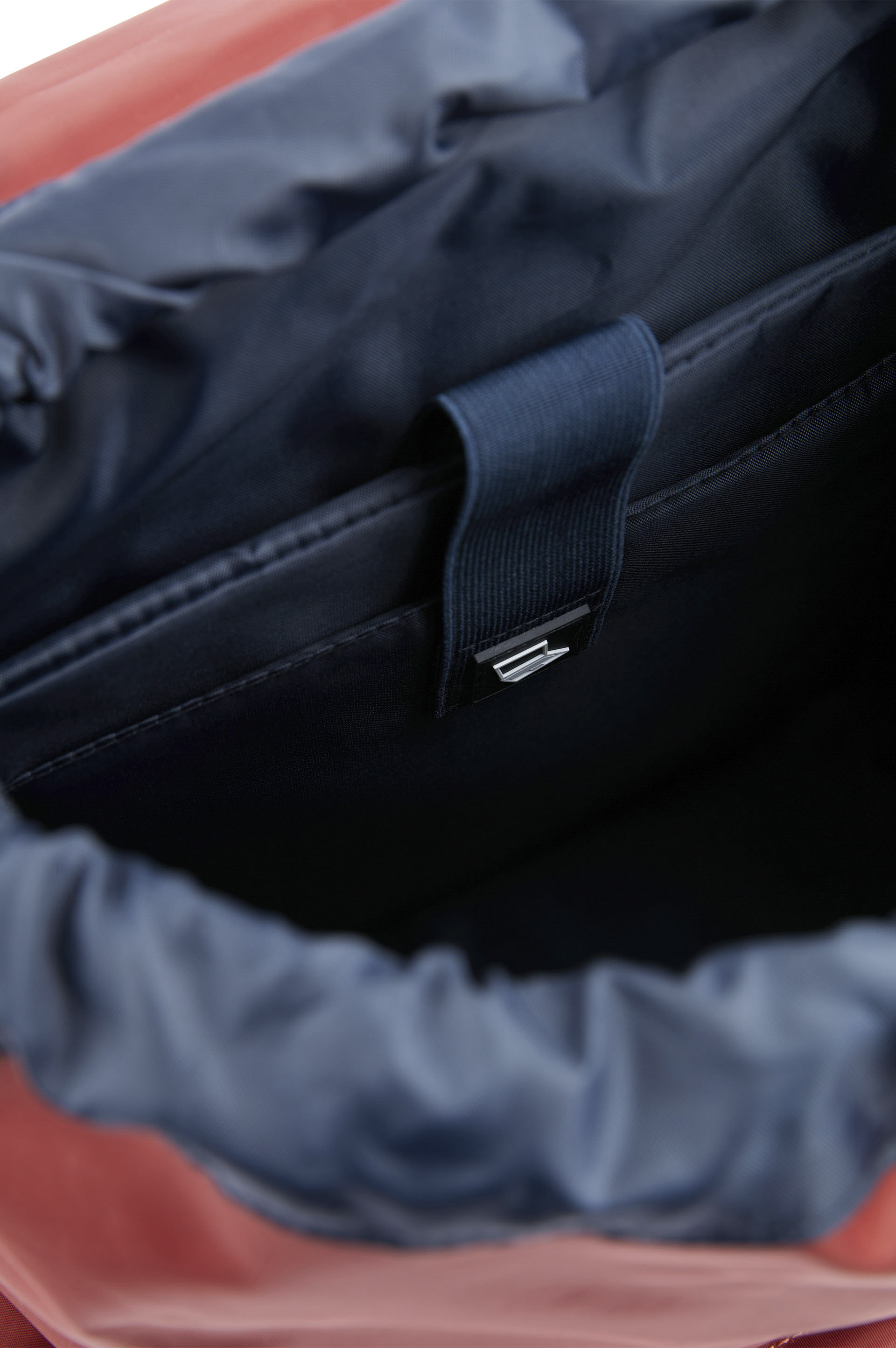 Utility nylon backpack with leather trim image number 3