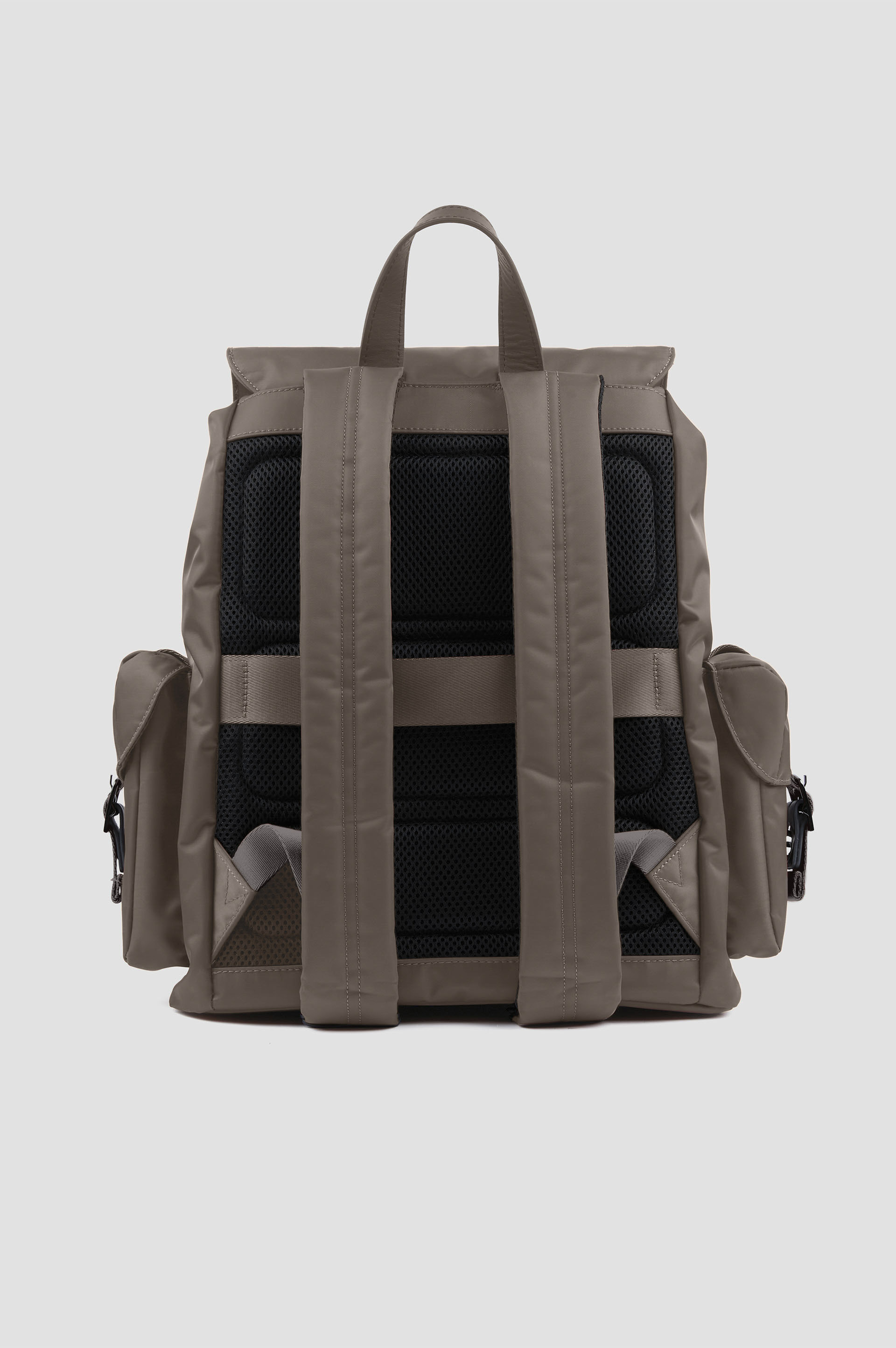 Milano nylon backpack with leather trims image number 1