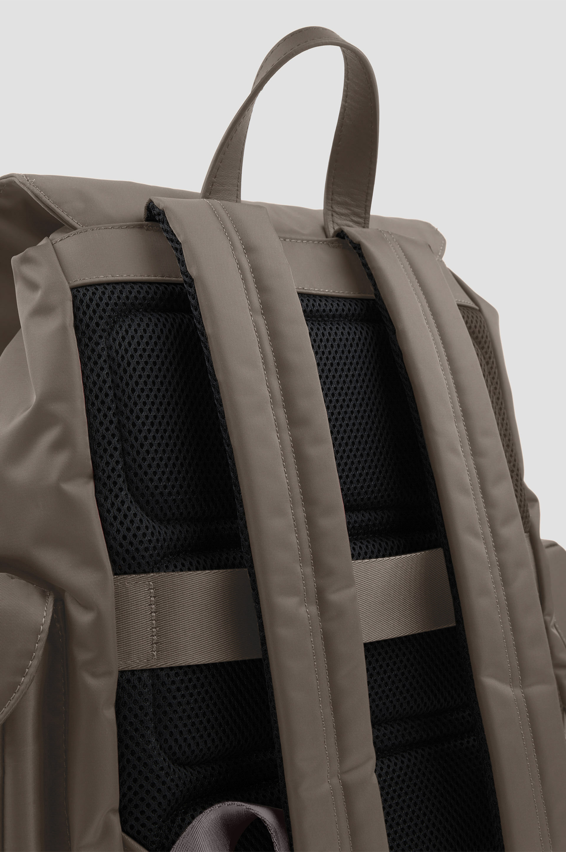 Milano nylon backpack with leather trims image number 2