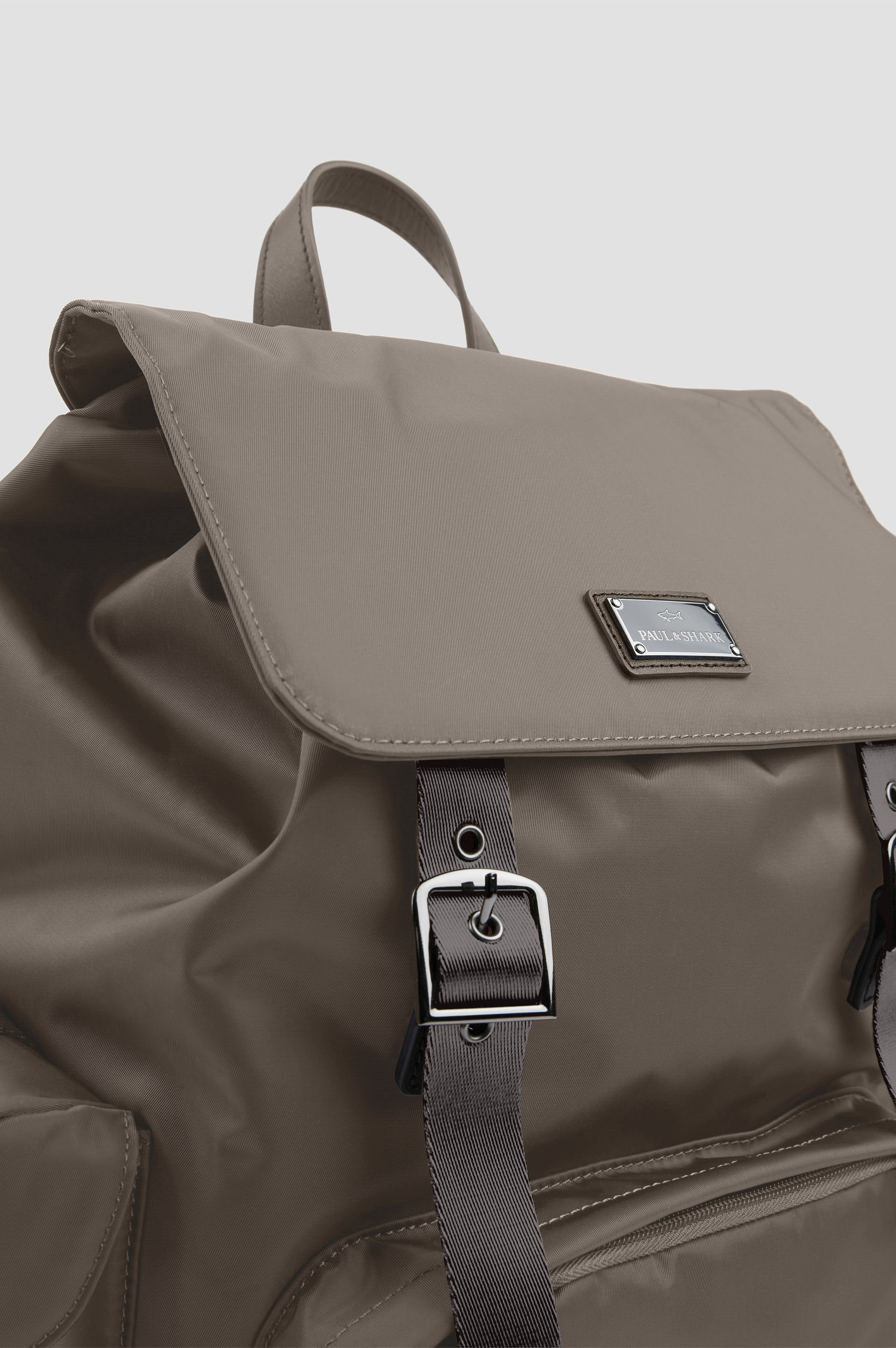 Milano nylon backpack with leather trims image number 5