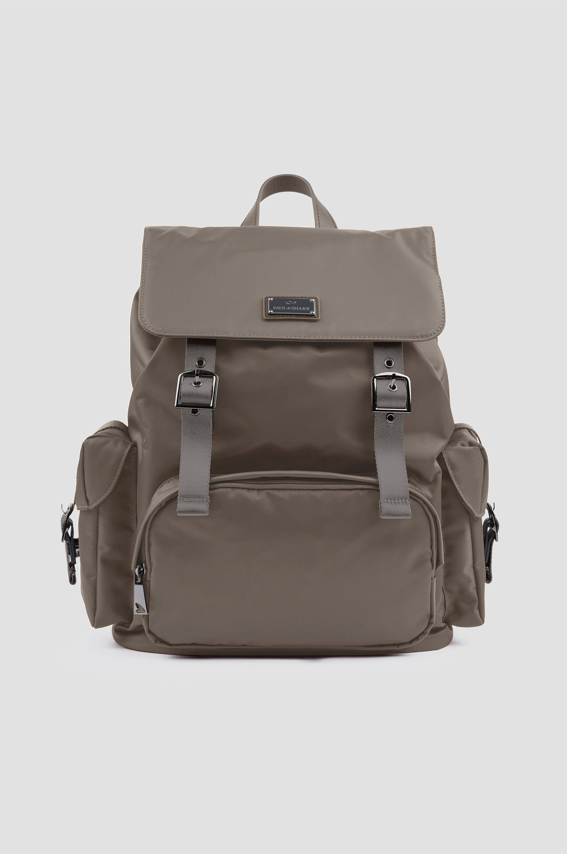 Milano nylon backpack with leather trims image number 0