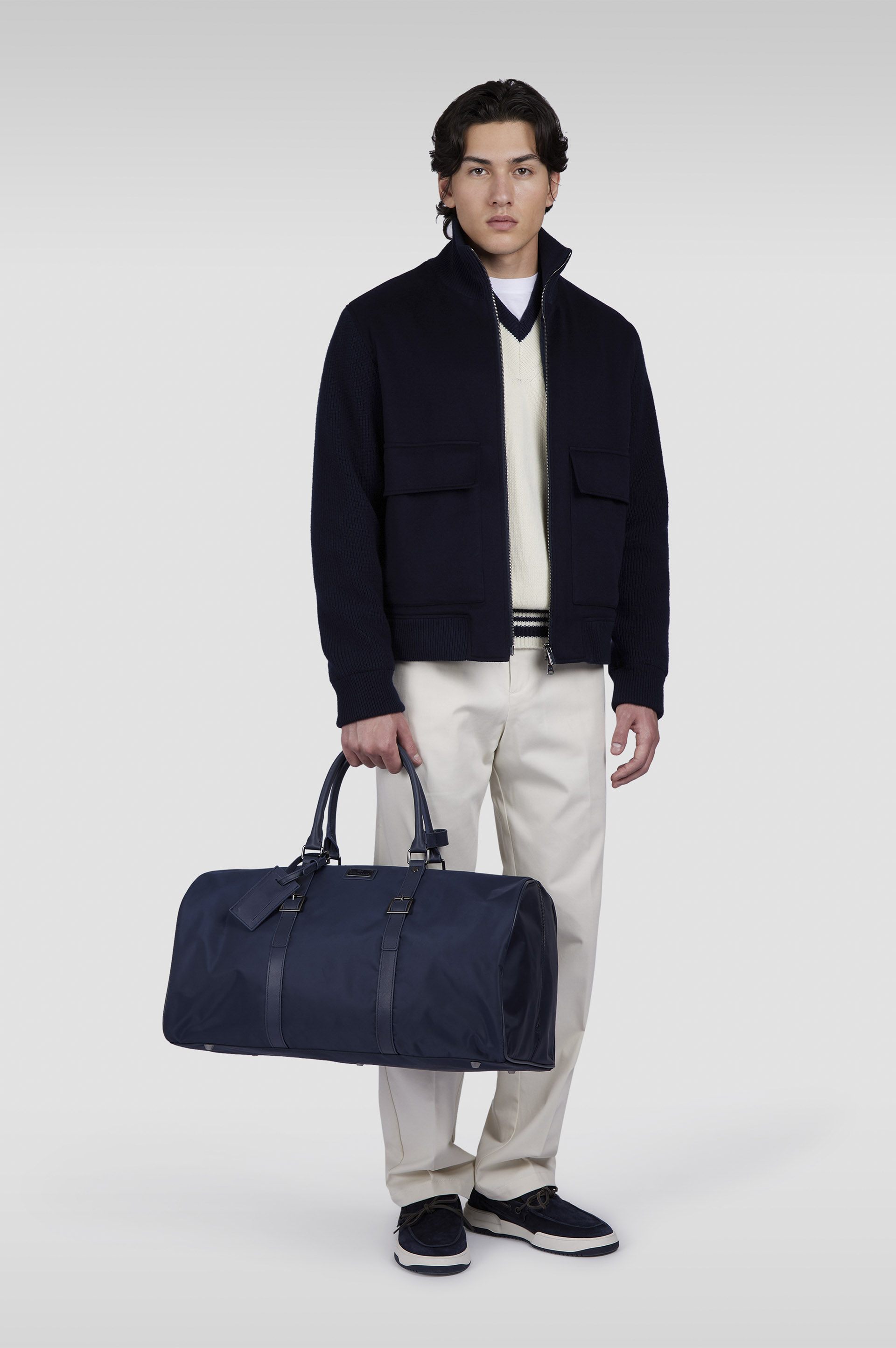 nylon holdall with leather trim image number 5 nylon holdall with leather trim image number 5