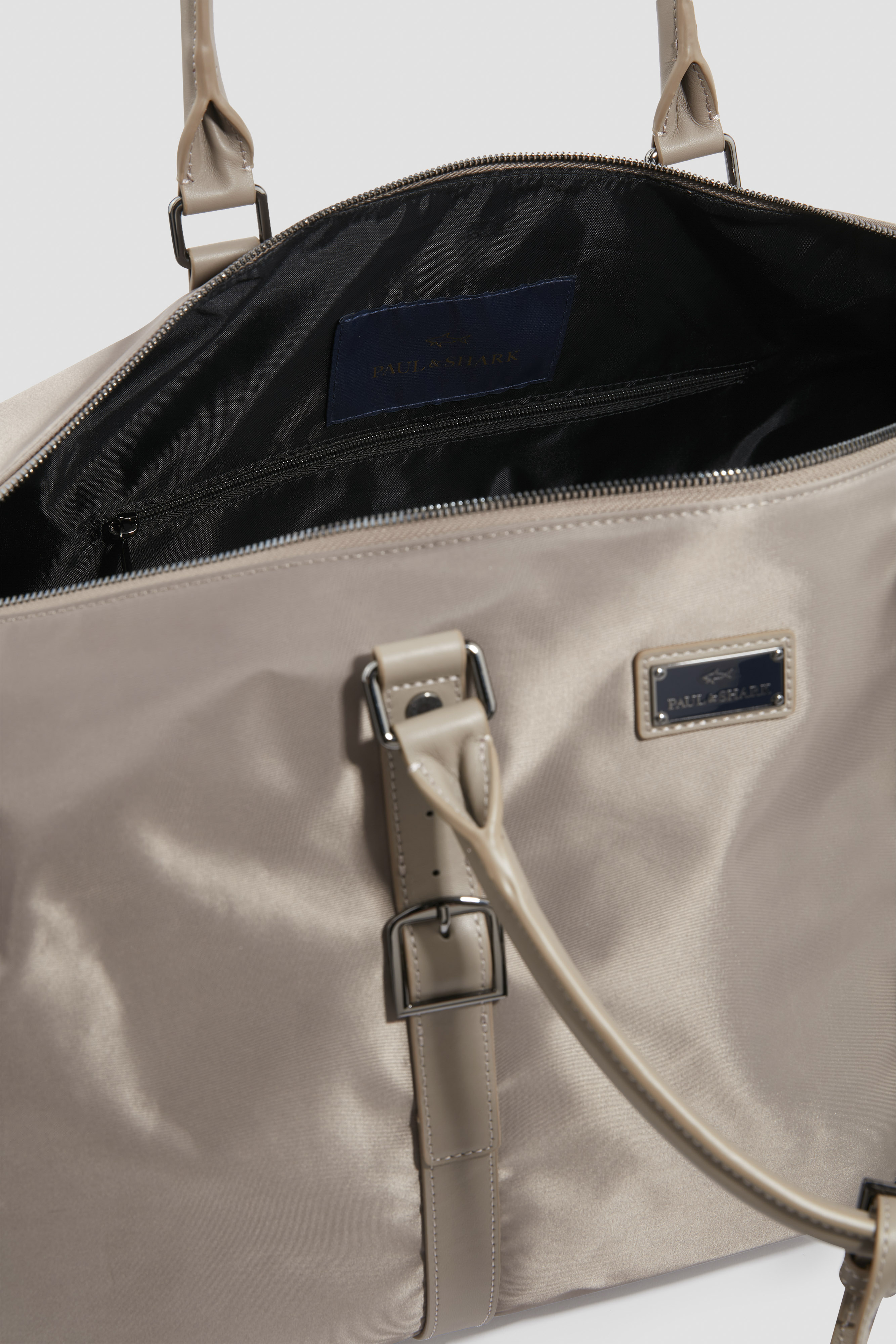 nylon holdall with leather trim image number 2